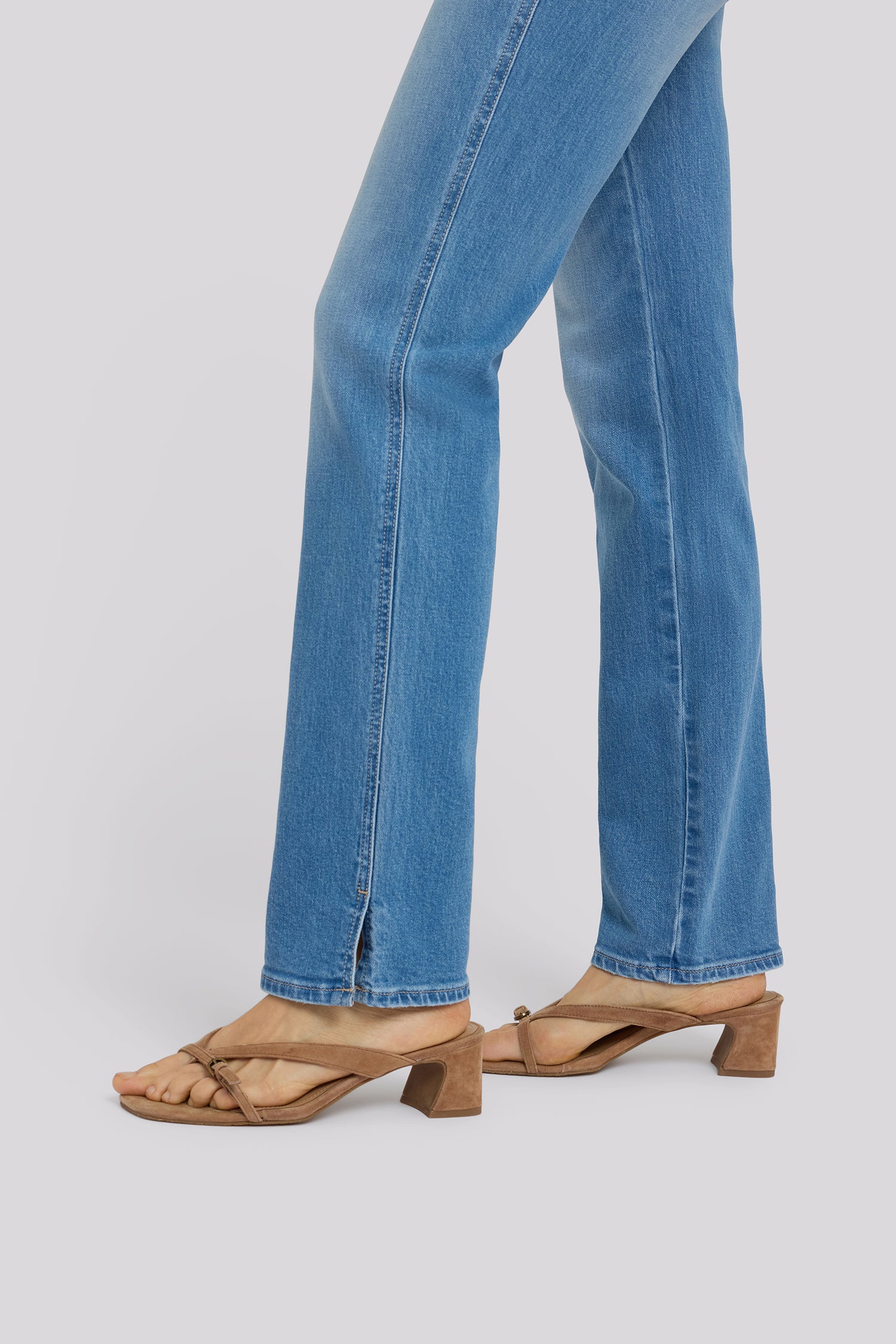 NYDJ Marilyn Straight Jeans In Petite With Clean Front, Back Darts And Side Slits - Vista Lakes