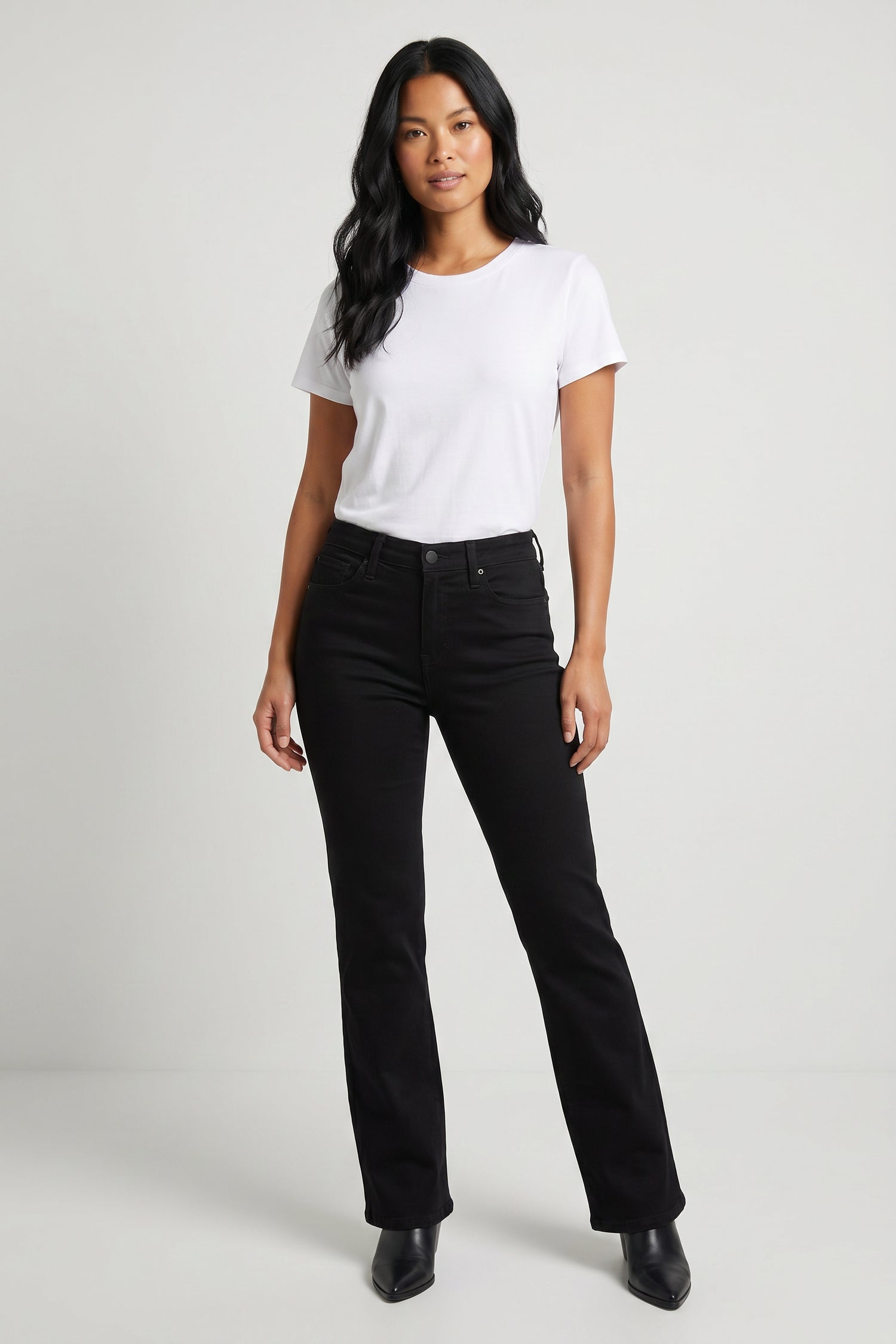 NYDJ Barbara Bootcut Jeans In Petite  - Black