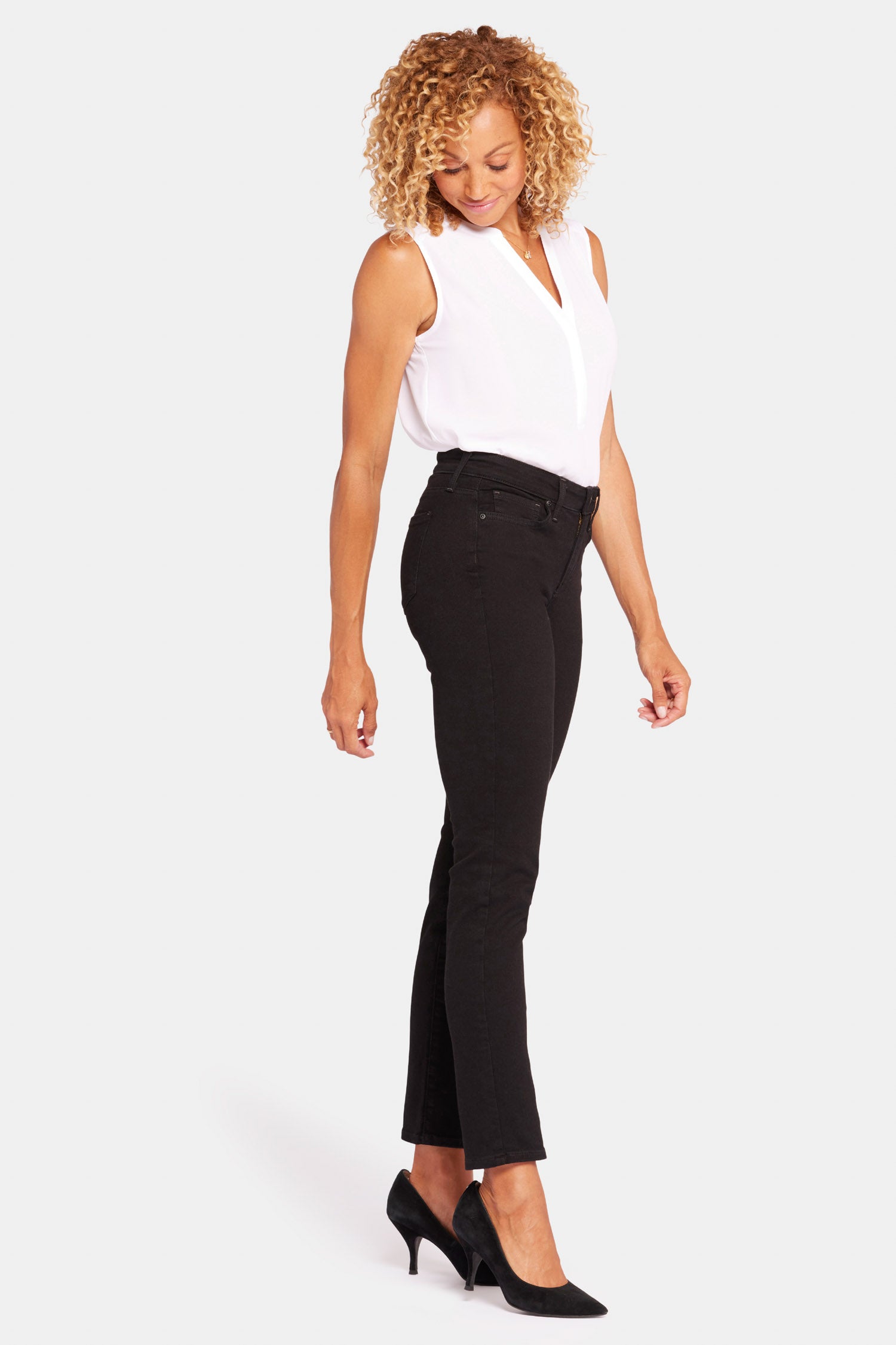 NYDJ Sheri Slim Jeans In Petite  - Black