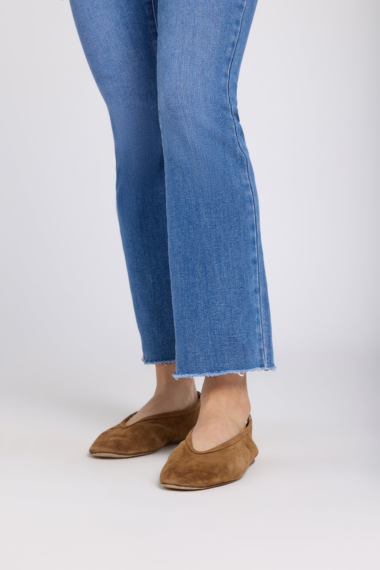 NYDJ Billie Mini Bootcut Ankle Jeans In Petite With High Rise And Frayed Hems - Blue Paradise