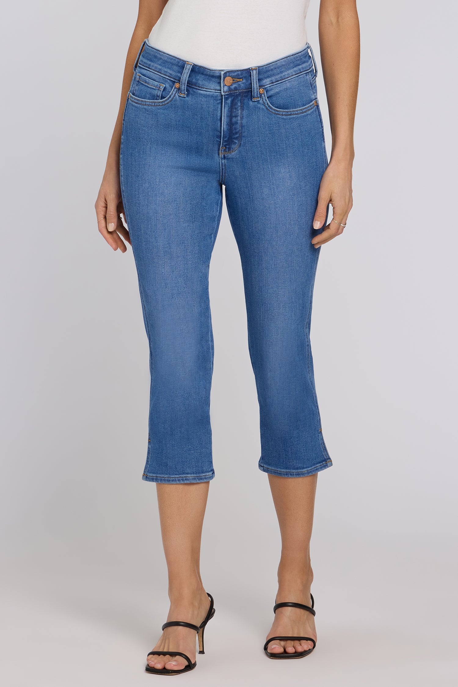 NYDJ Chloe Capri Jeans In Petite With Side Slits - Blue Paradise