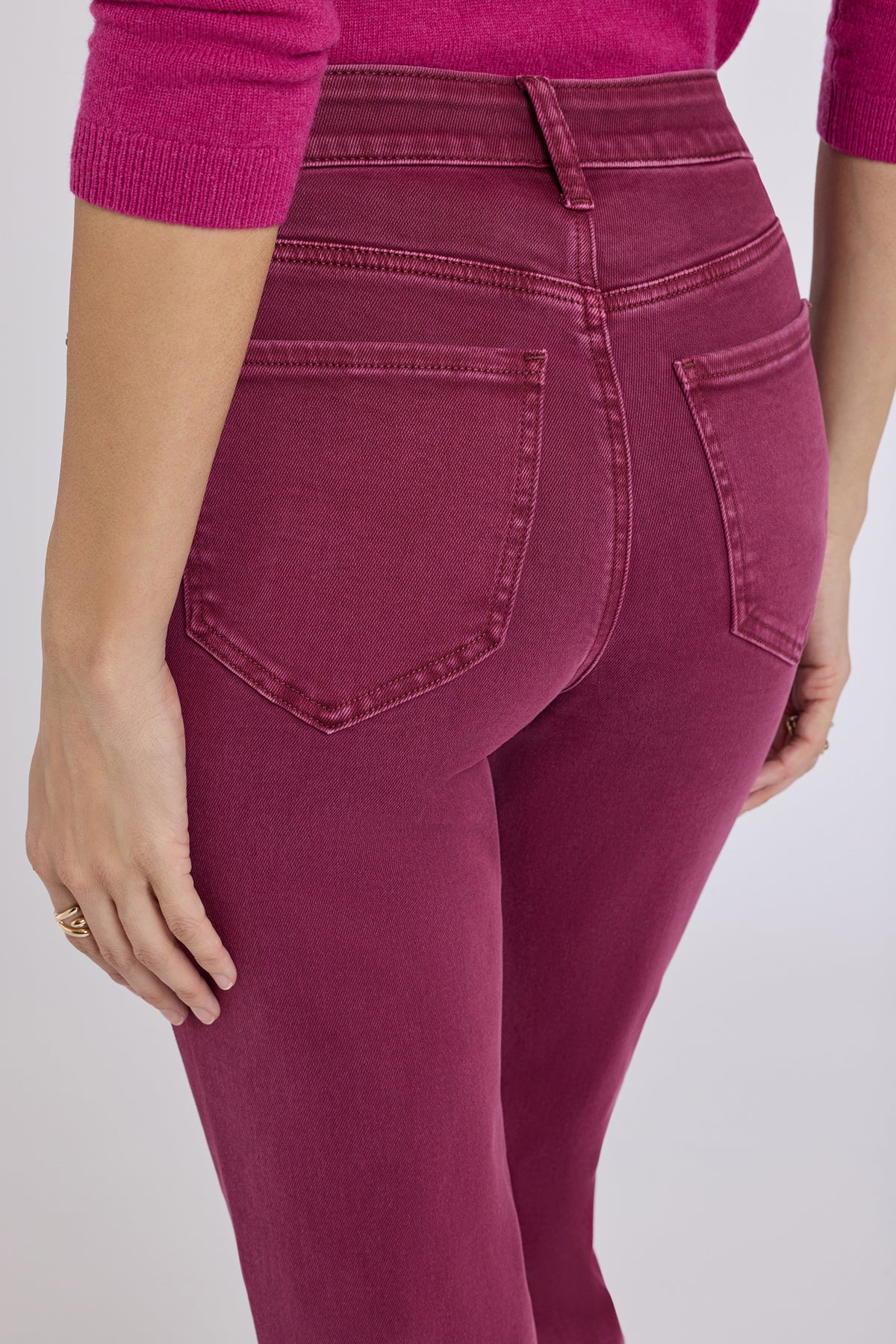 NYDJ Marilyn Straight Jeans In Petite With High Rise And 29" Inseam - Retro True Burgundy