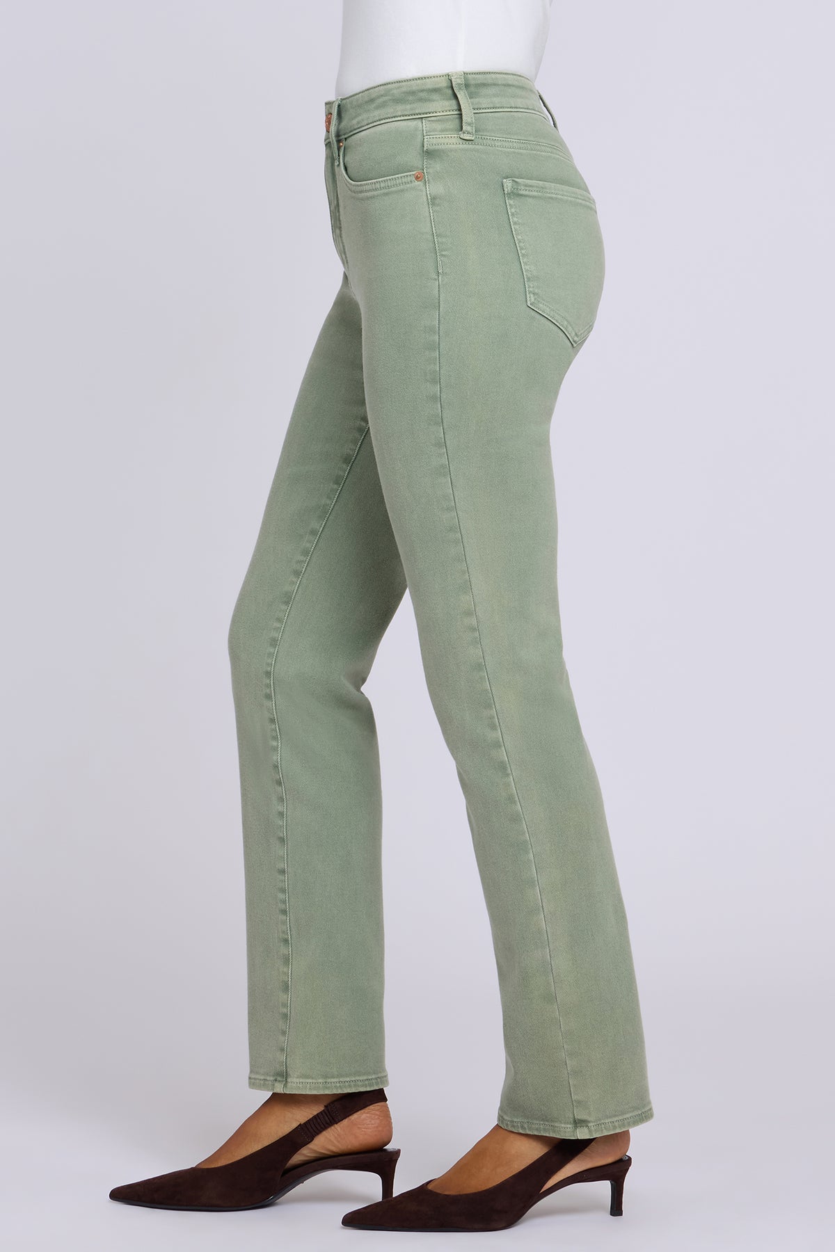NYDJ Marilyn Straight Jeans In Petite With High Rise And 29" Inseam - Retro Artichoke