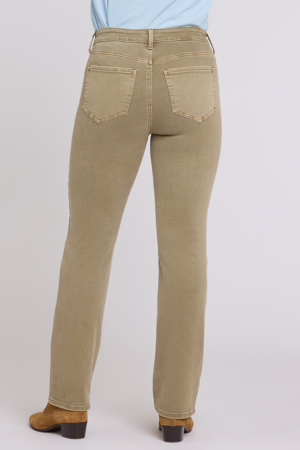 NYDJ Marilyn Straight Jeans In Petite With High Rise And 29" Inseam - Retro Travertine