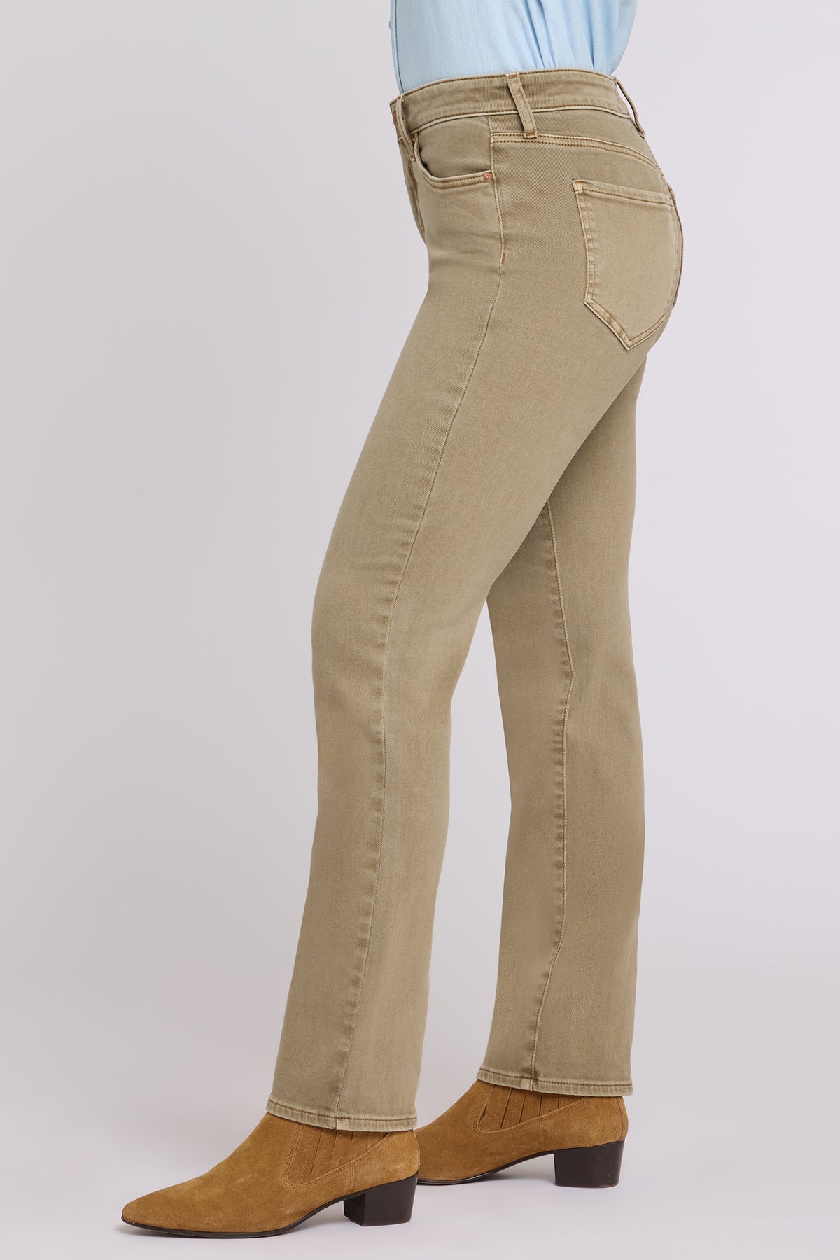 NYDJ Marilyn Straight Jeans In Petite With High Rise And 29" Inseam - Retro Travertine