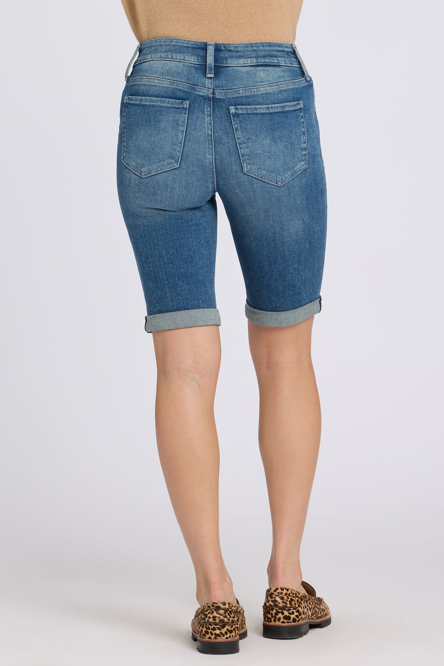 NYDJ Briella 10 Inch Denim Shorts In Petite In Re-New™ Denim With Roll Cuffs - Breezy Palms