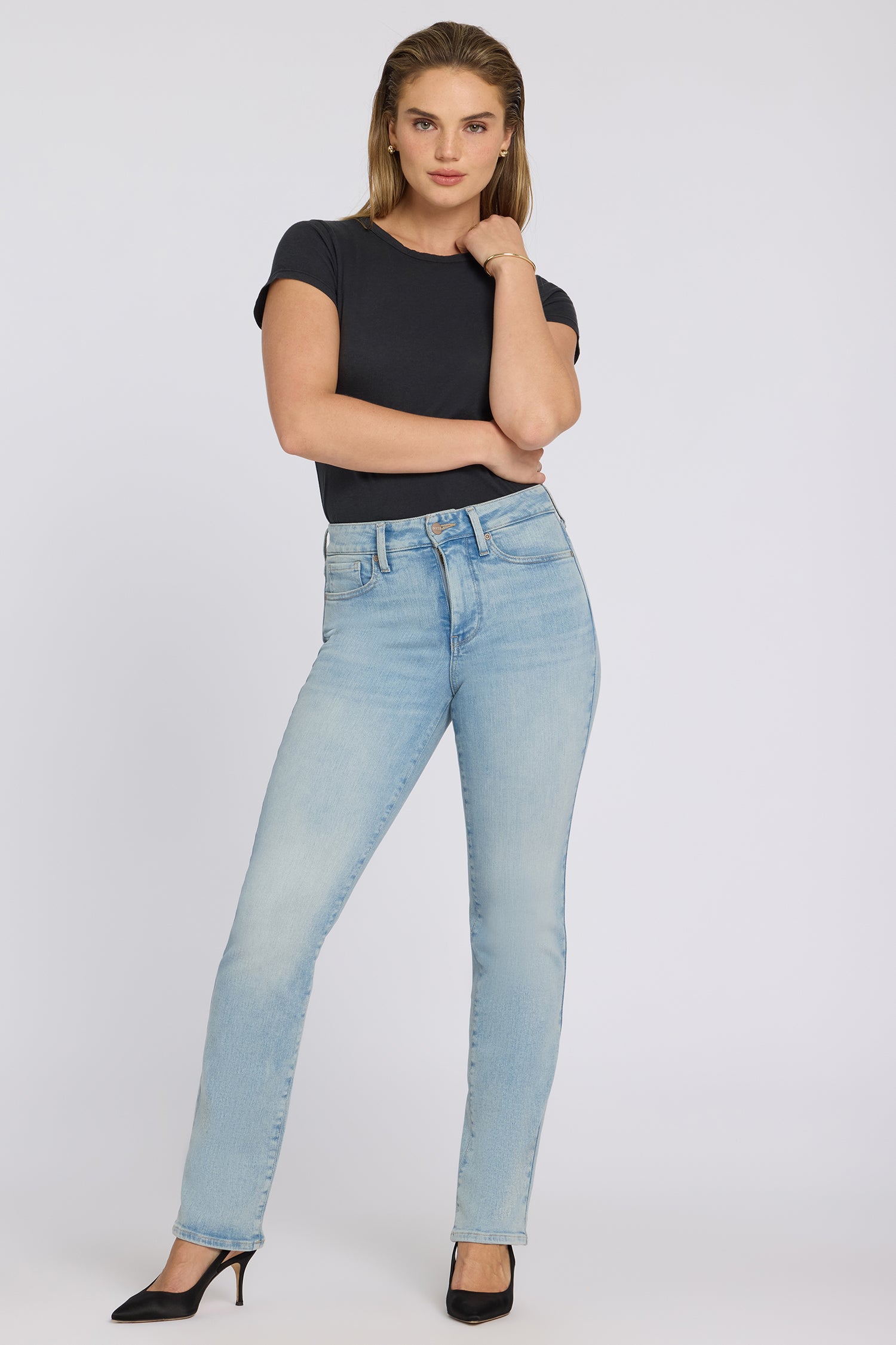 NYDJ Marilyn Straight Jeans In Petite In Re-New™ Denim With High Rise And 29