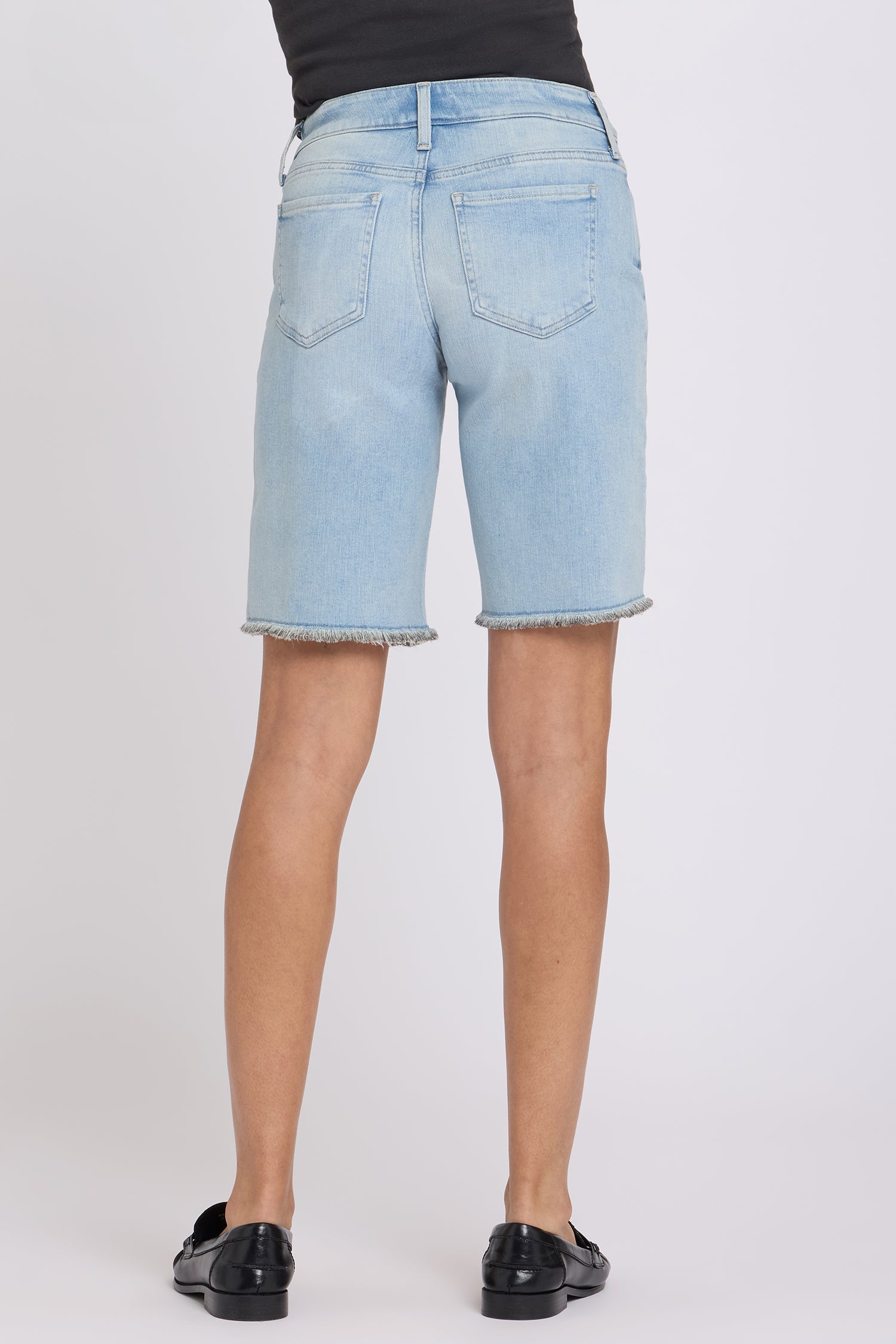NYDJ Boyfriend Denim Shorts In Petite In Re-New™ Denim With Frayed Hems - Keys View