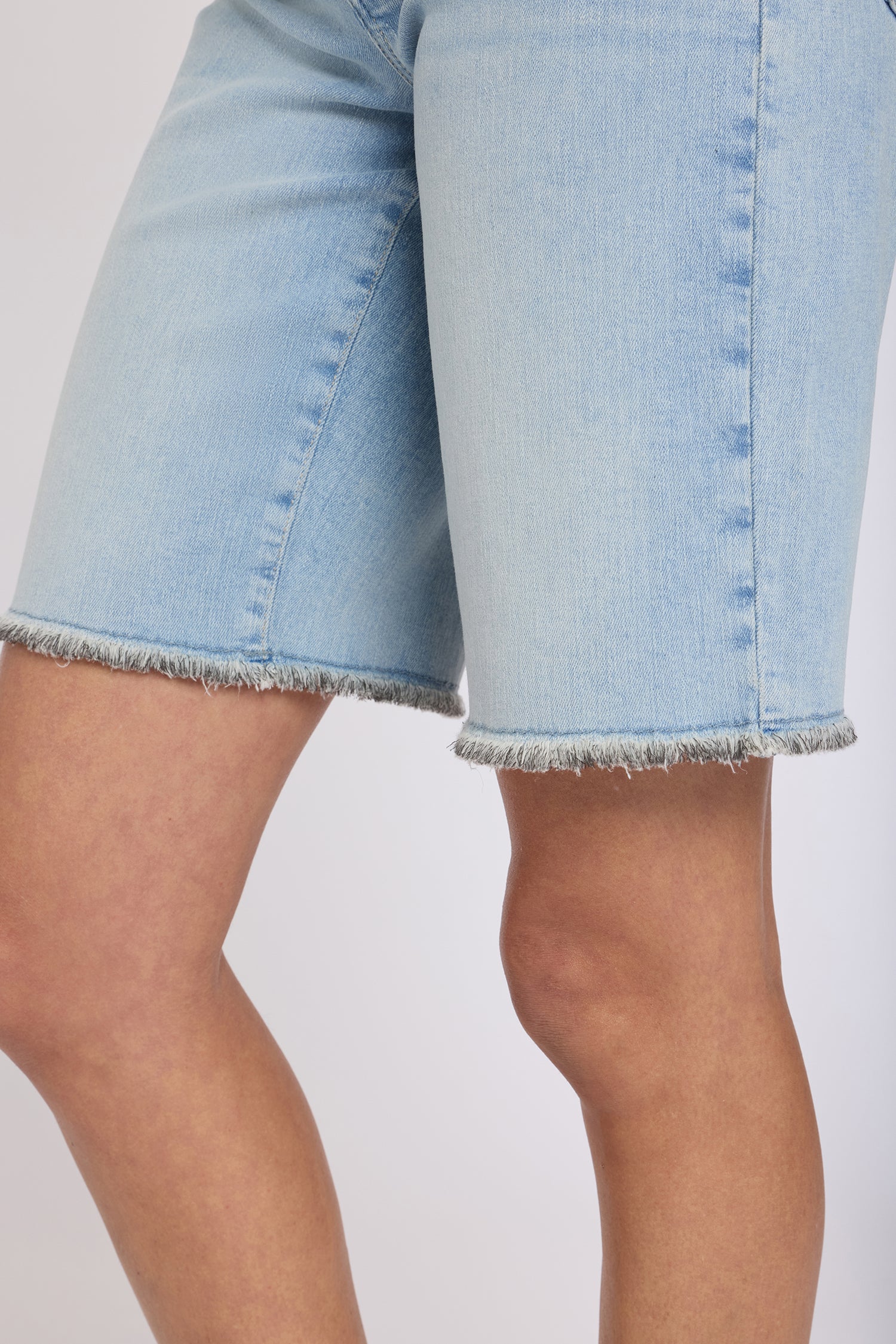 NYDJ Boyfriend Denim Shorts In Petite In Re-New™ Denim With Frayed Hems - Keys View