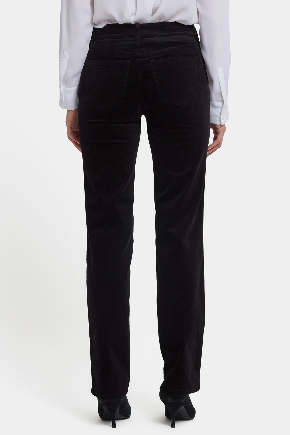 NYDJ Marilyn Straight Pants In Petite In Velveteen - Black