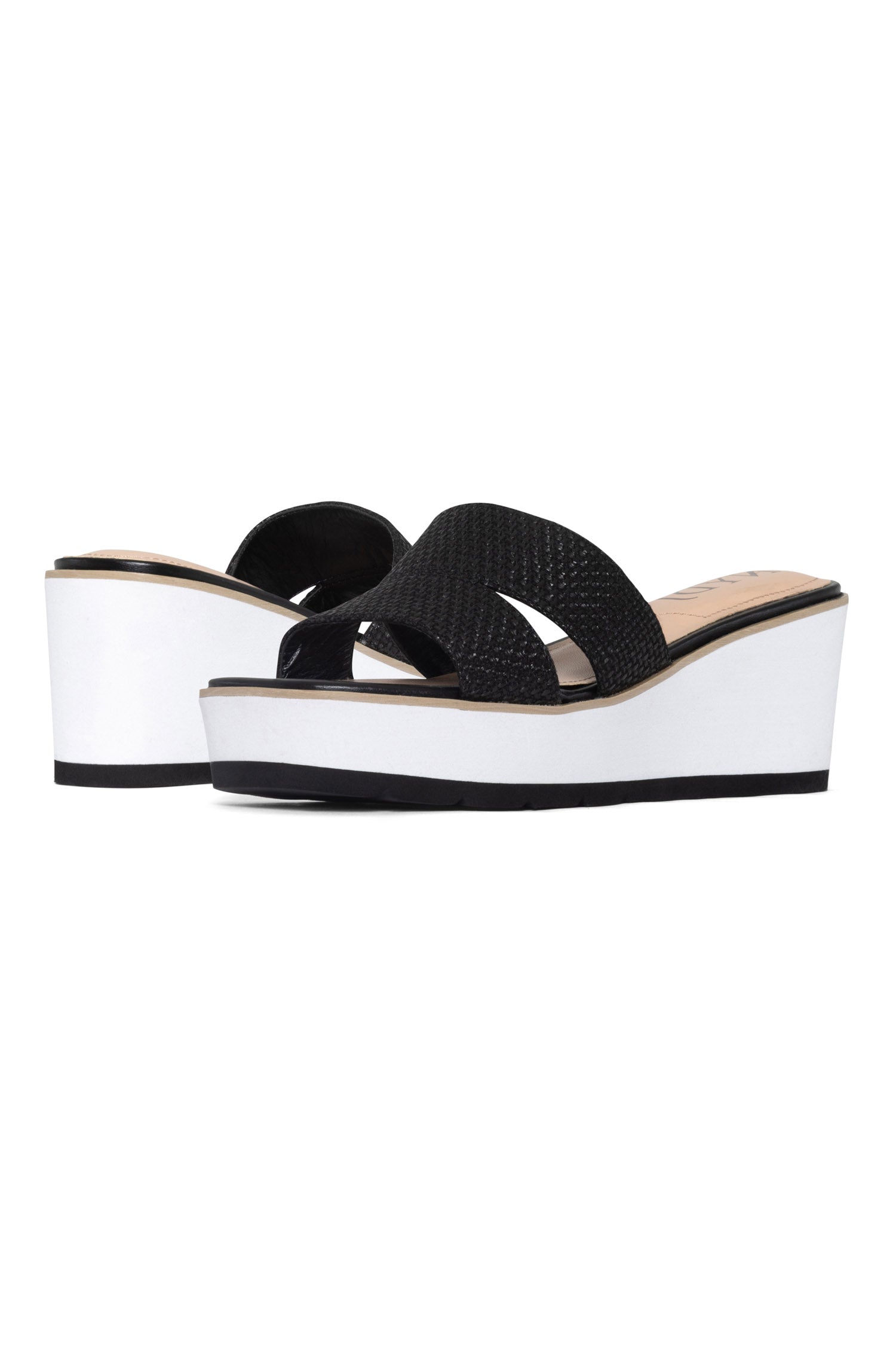 NYDJ Raizy Wedge Sandals In Jute - Black