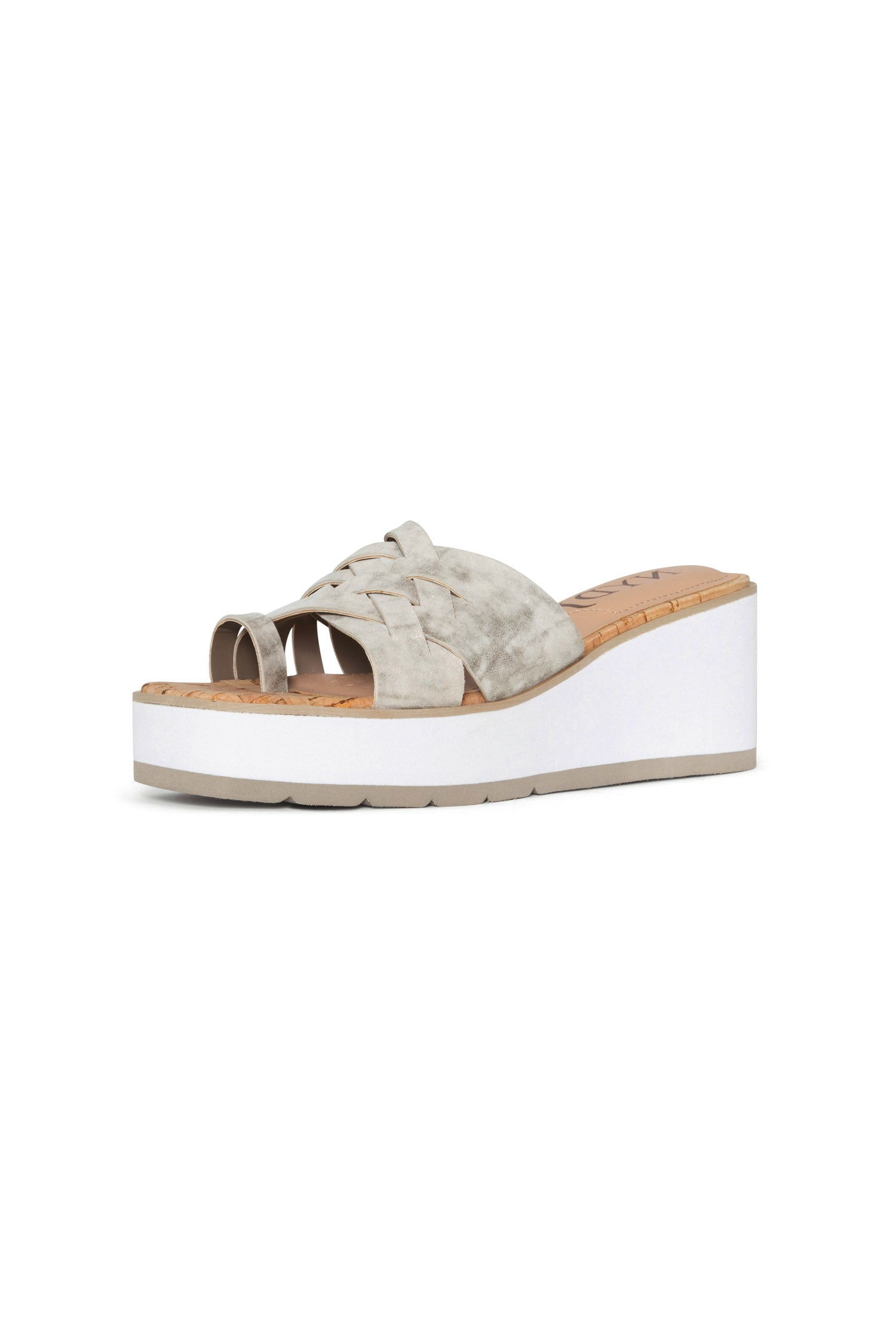 NYDJ Reesie Wedge Sandals In Metallic Suede - Pewter