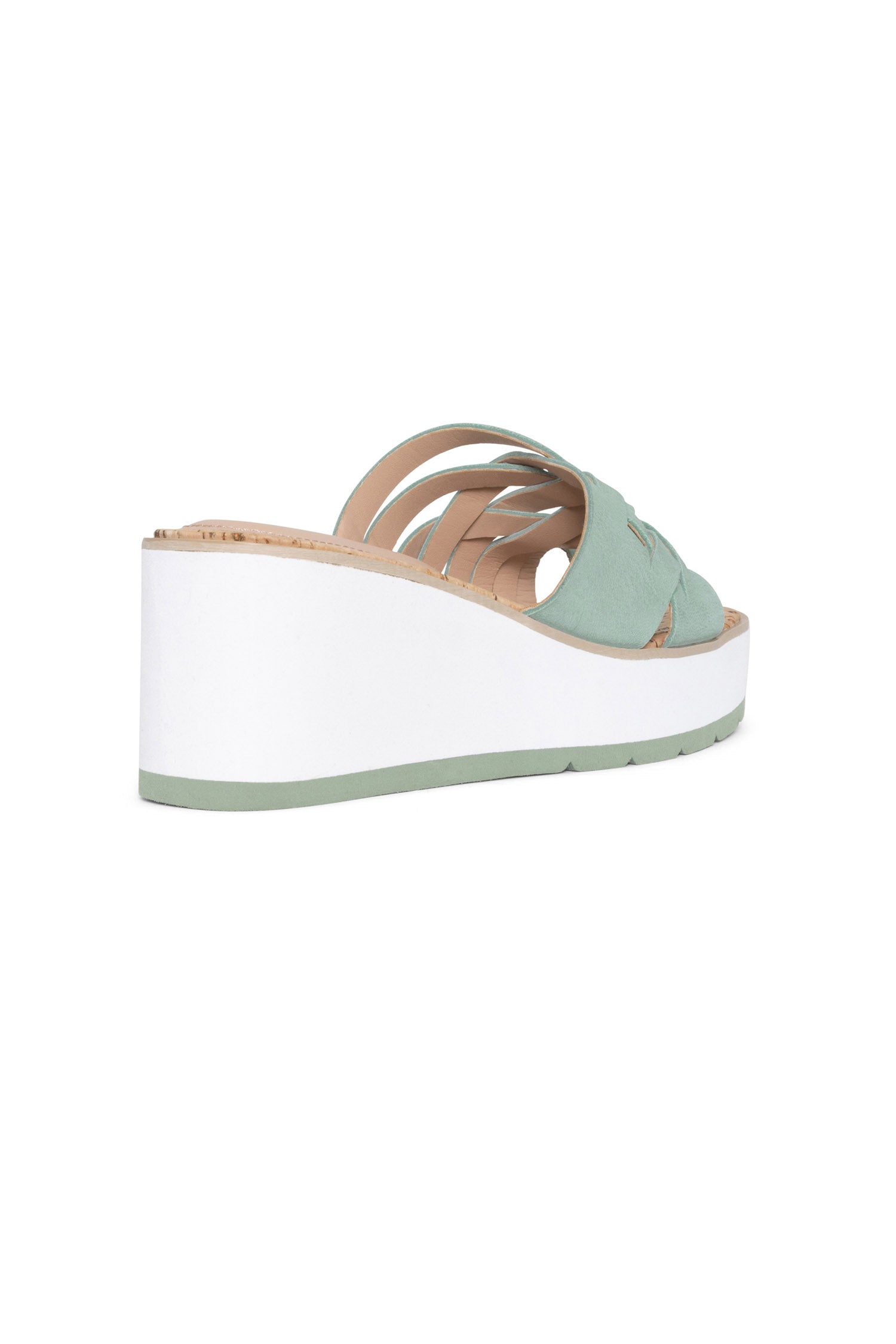NYDJ Reesie Wedge Sandals In Tumbled Leather - Jade