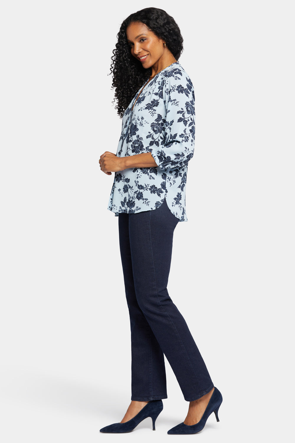 NYDJ Pintuck Blouse  - Rosemary Petals