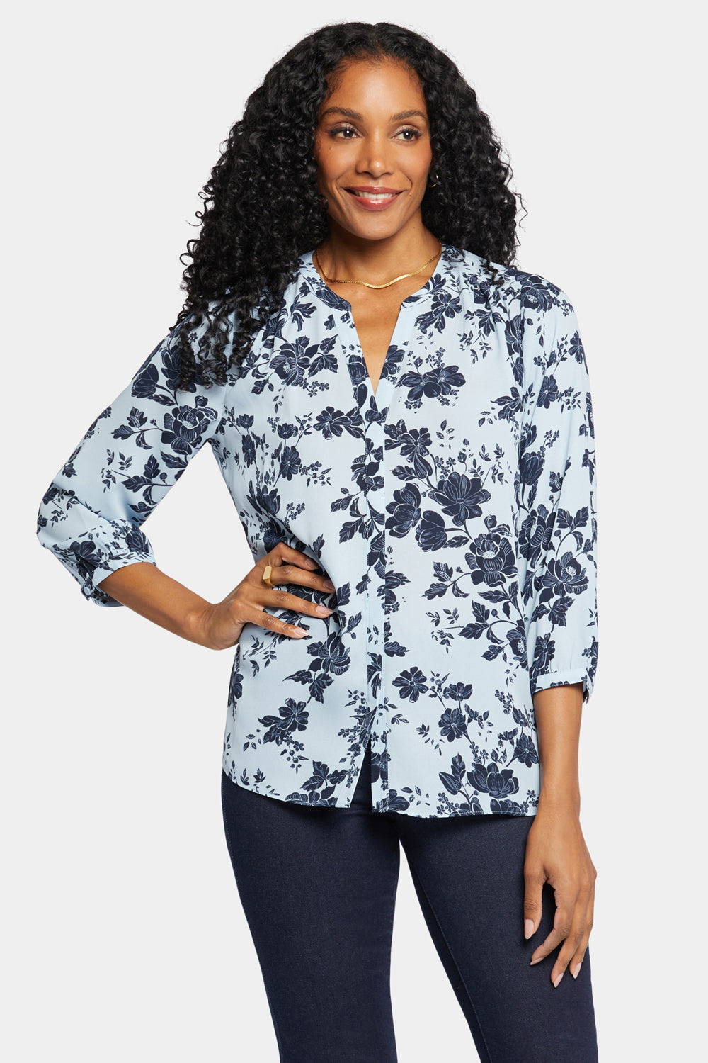 NYDJ Pintuck Blouse  - Rosemary Petals