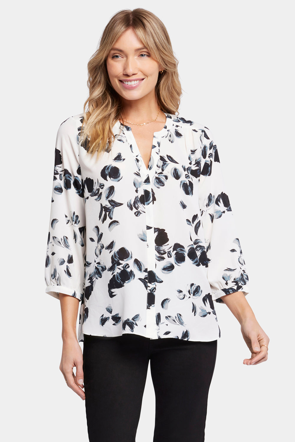 NYDJ Pintuck Blouse  - Lotus Leaf