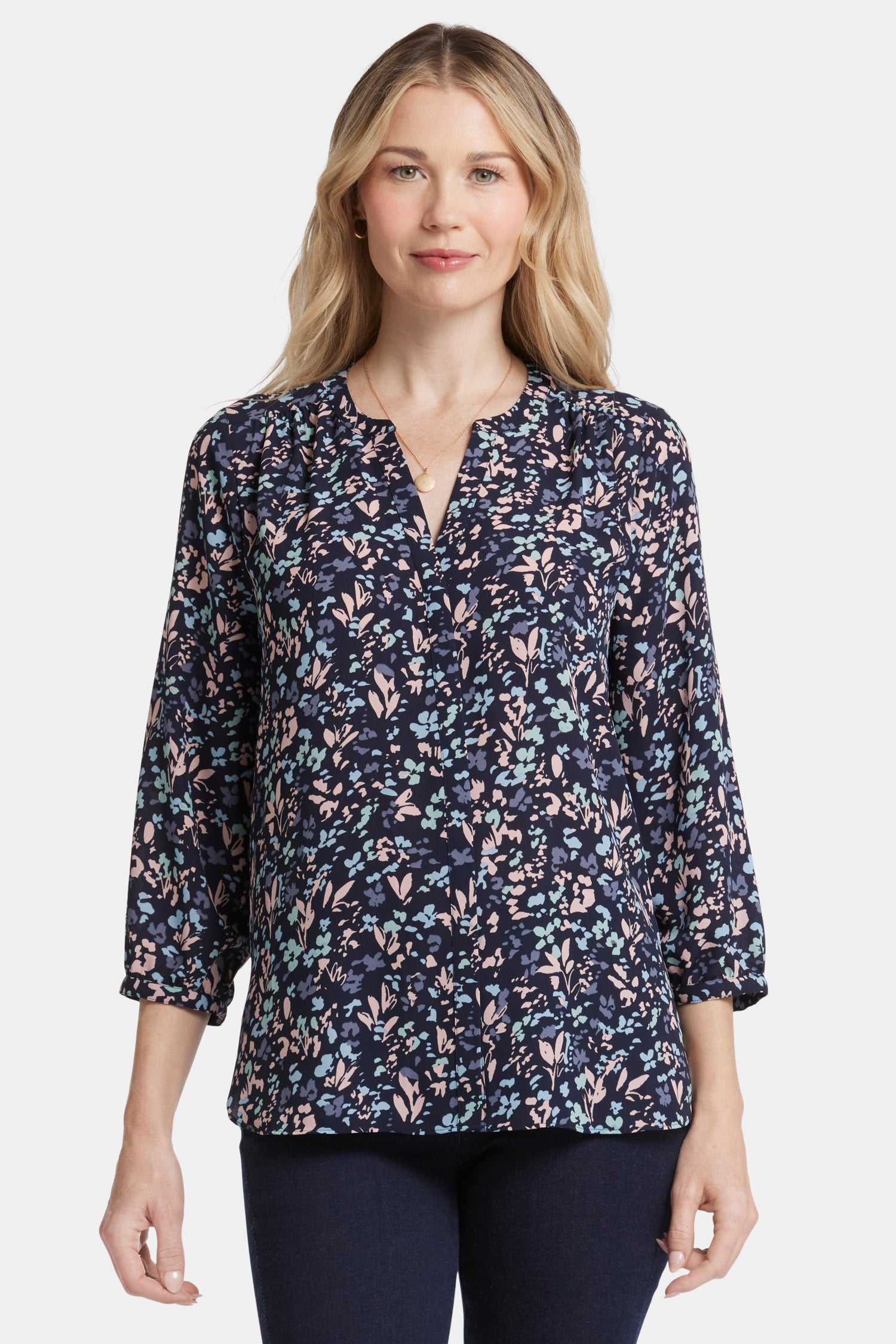 NYDJ Pintuck Blouse  - Bluebonnet Trail