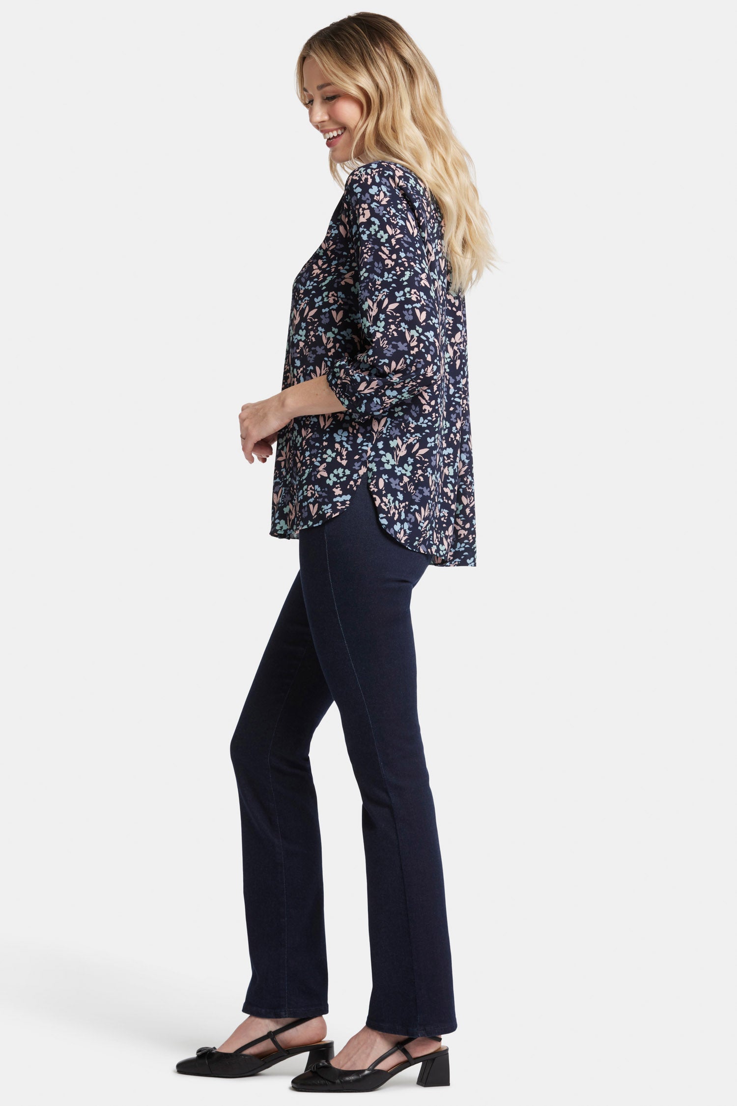NYDJ Pintuck Blouse  - Bluebonnet Trail