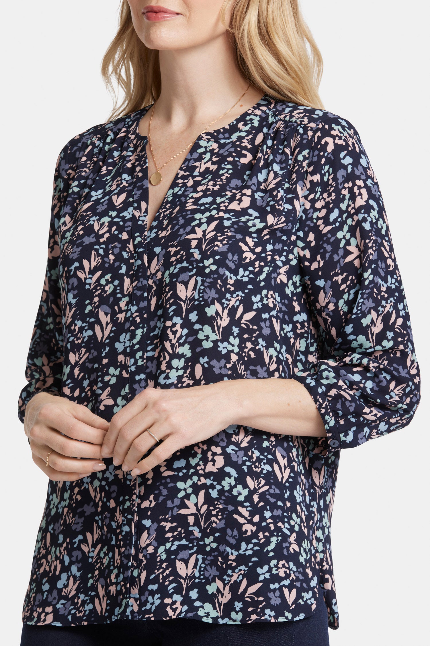 NYDJ Pintuck Blouse  - Bluebonnet Trail