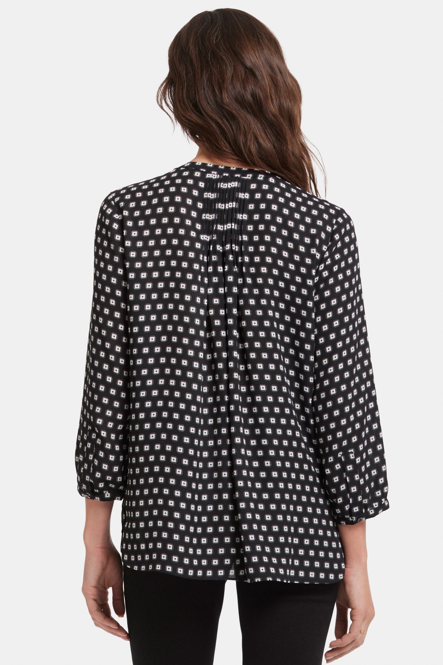 NYDJ Pintuck Blouse  - Pearl Medallion