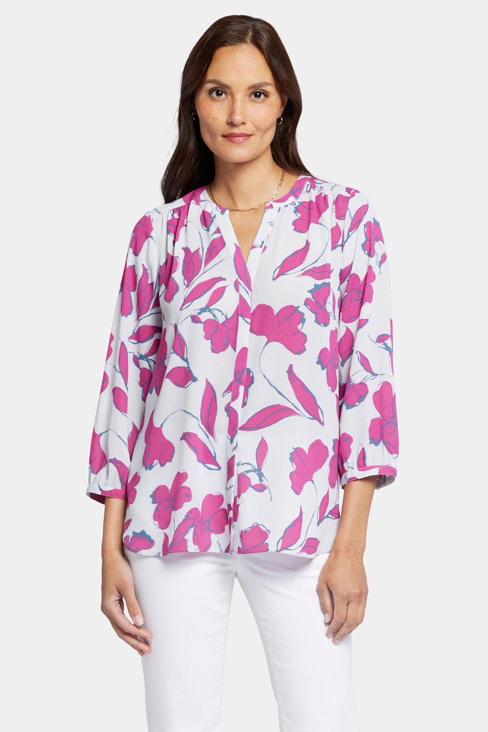 NYDJ Pintuck Blouse  - Ophelia's Orchid