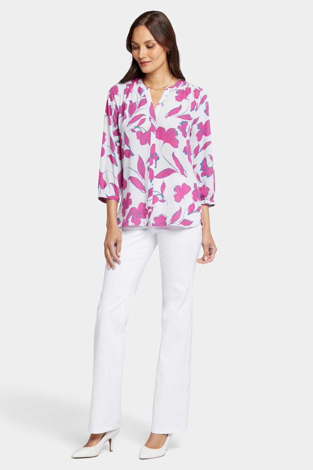 NYDJ Pintuck Blouse  - Ophelia's Orchid