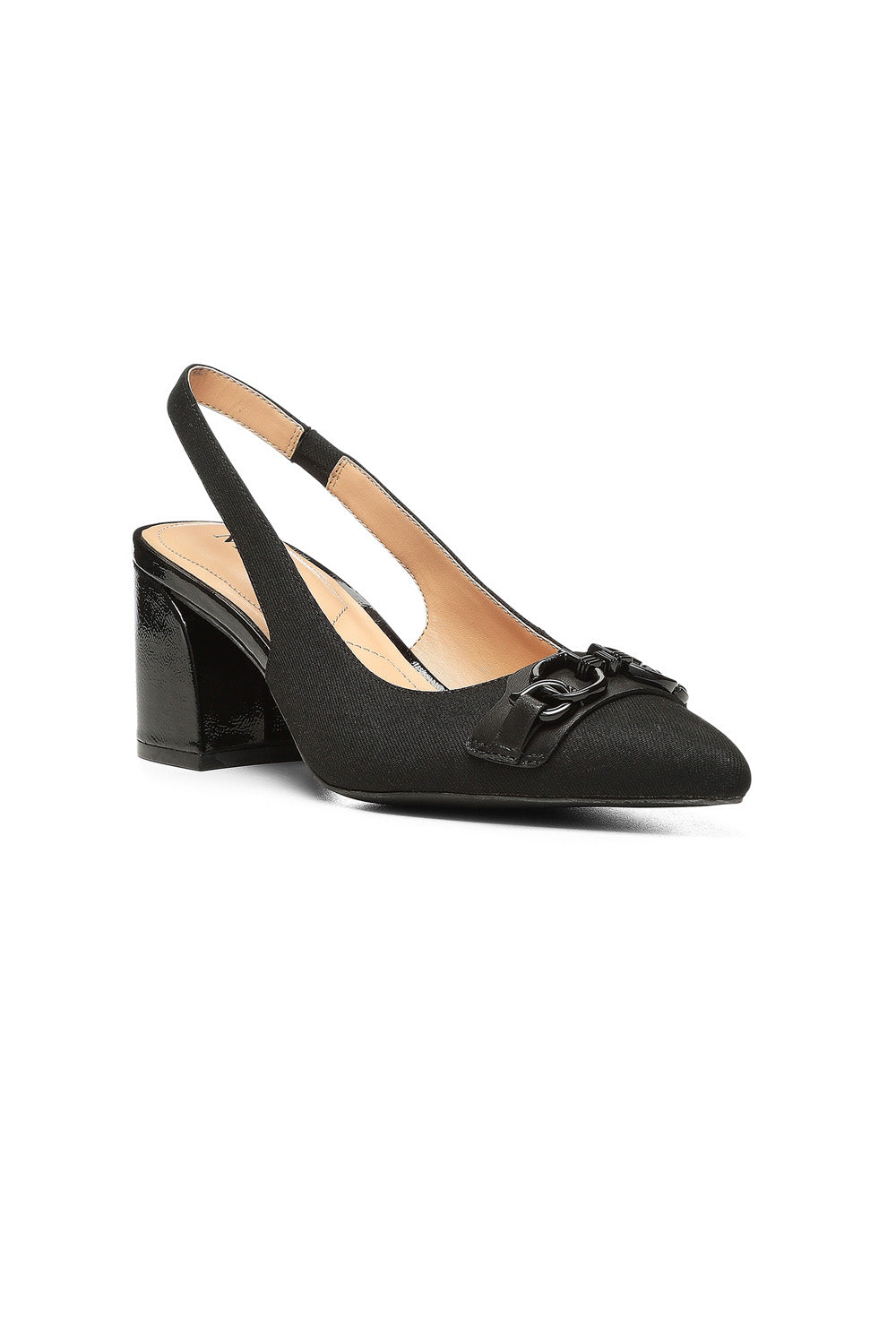 NYDJ Sanya Slingback Heels In BlackLast™ Denim - Black