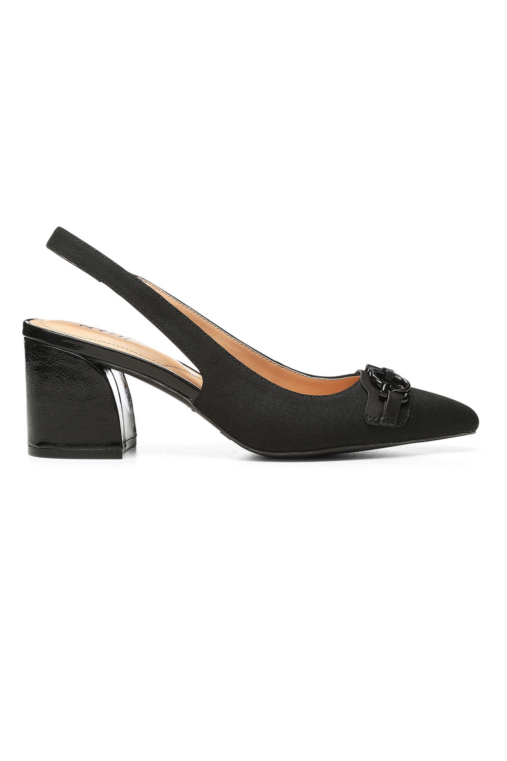 NYDJ Sanya Slingback Heels In BlackLast™ Denim - Black