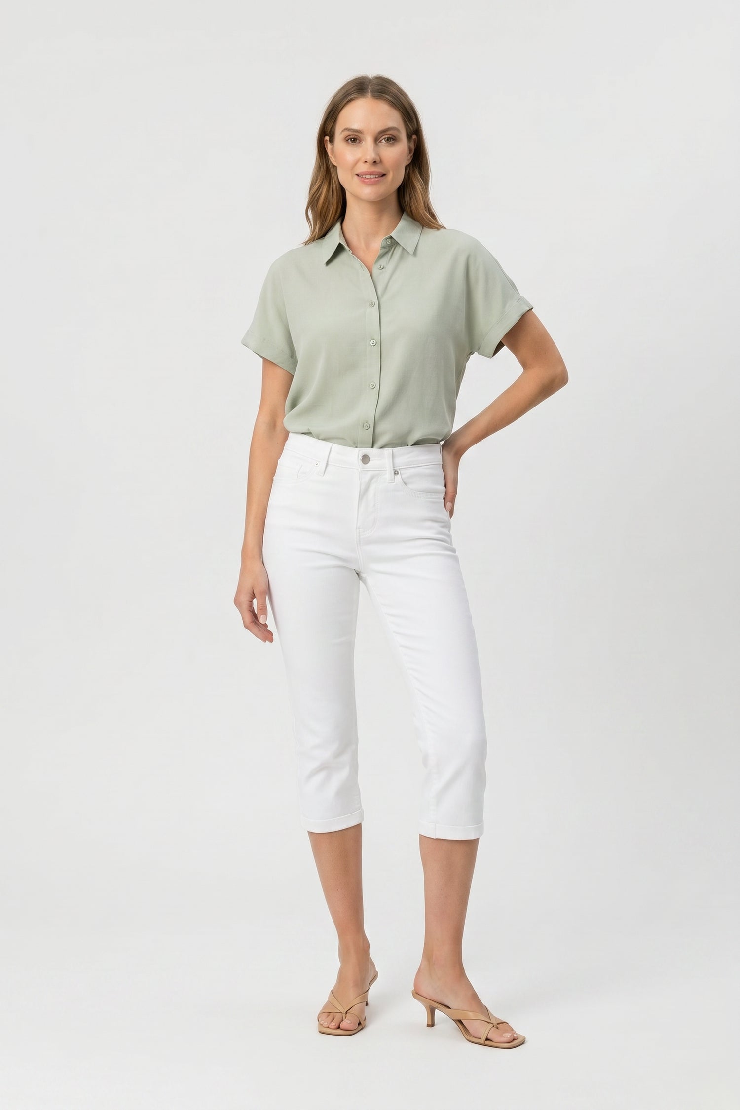 NYDJ Chloe Skinny Capri Jeans In Petite  - Optic White