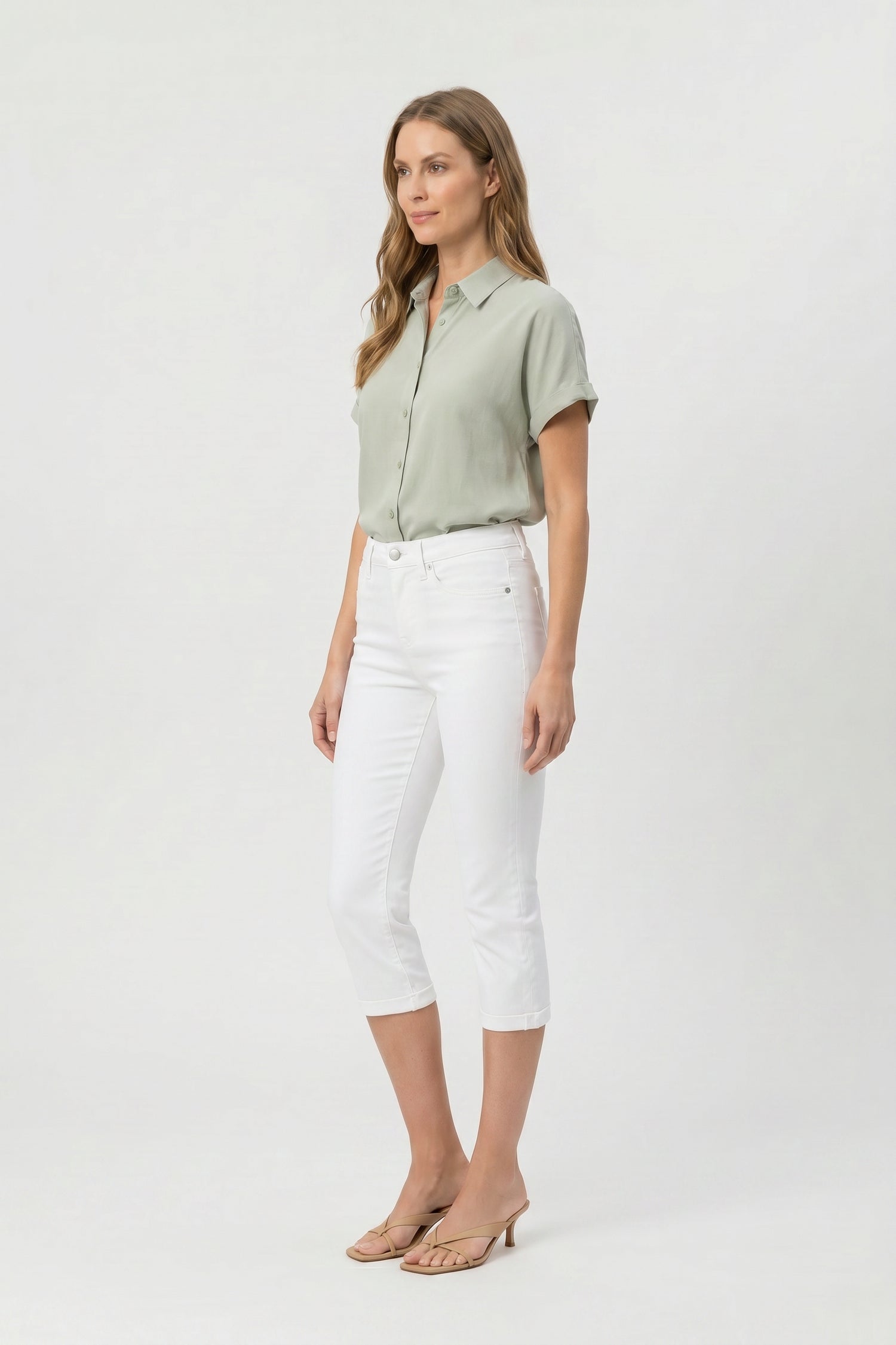 NYDJ Chloe Skinny Capri Jeans In Petite  - Optic White