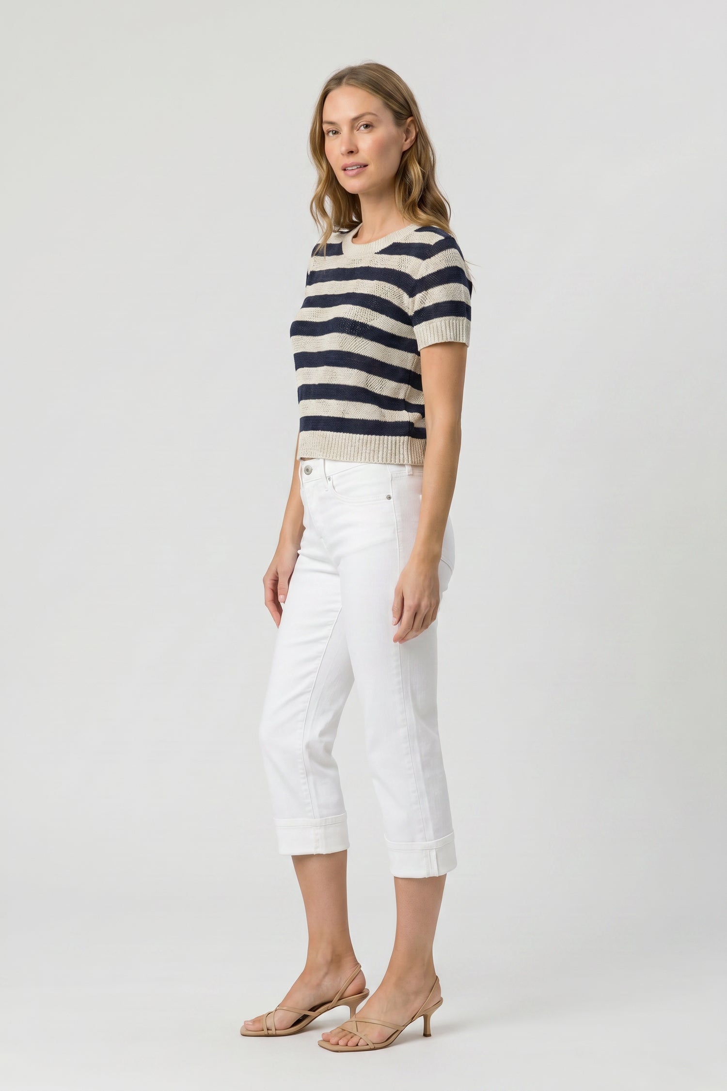 NYDJ Marilyn Straight Crop Jeans With Cuffs - Optic White