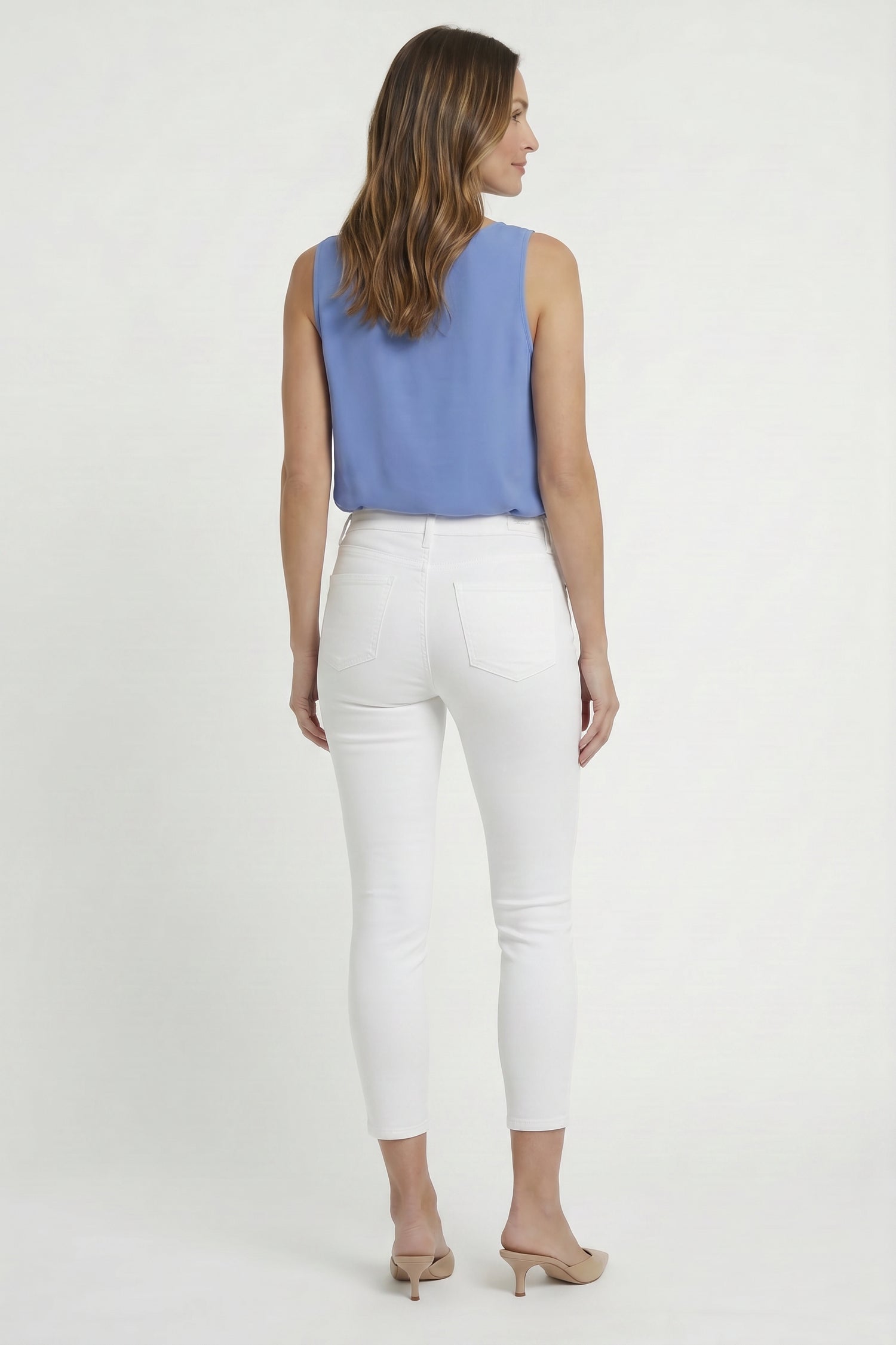 NYDJ Ami Skinny Ankle Jeans With Exposed Button Fly - Optic White