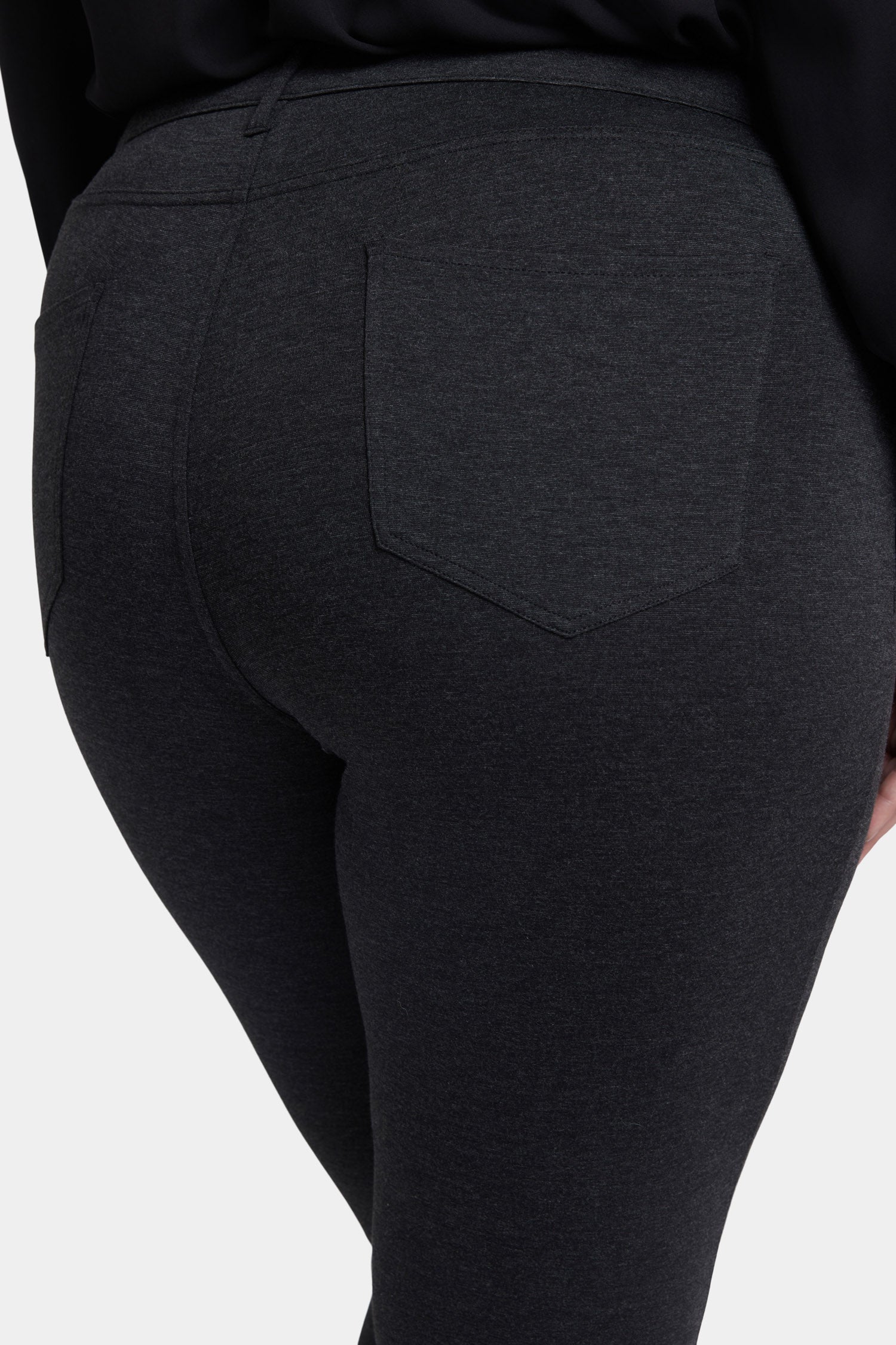 NYDJ Marilyn Straight Pants In Plus Size In Ponte Knit - Charcoal Heathered