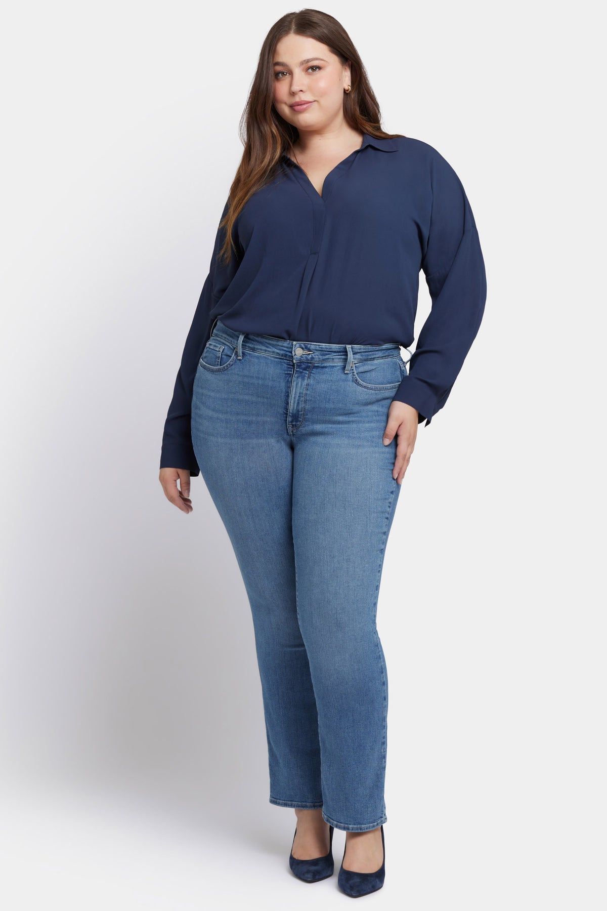 NYDJ Marilyn Straight Jeans In Plus Size   - Heyburn