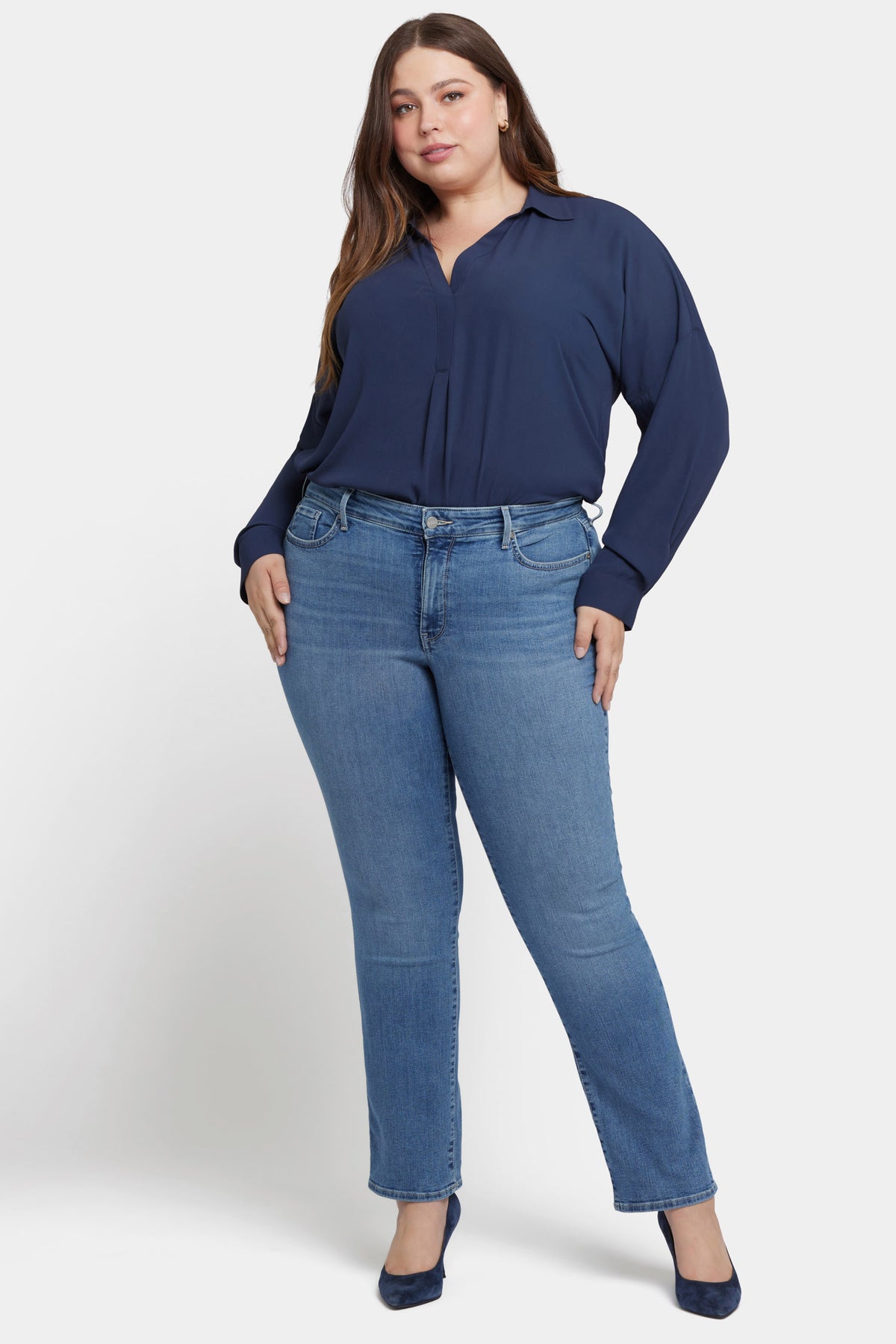 NYDJ Marilyn Straight Jeans In Plus Size   - Heyburn
