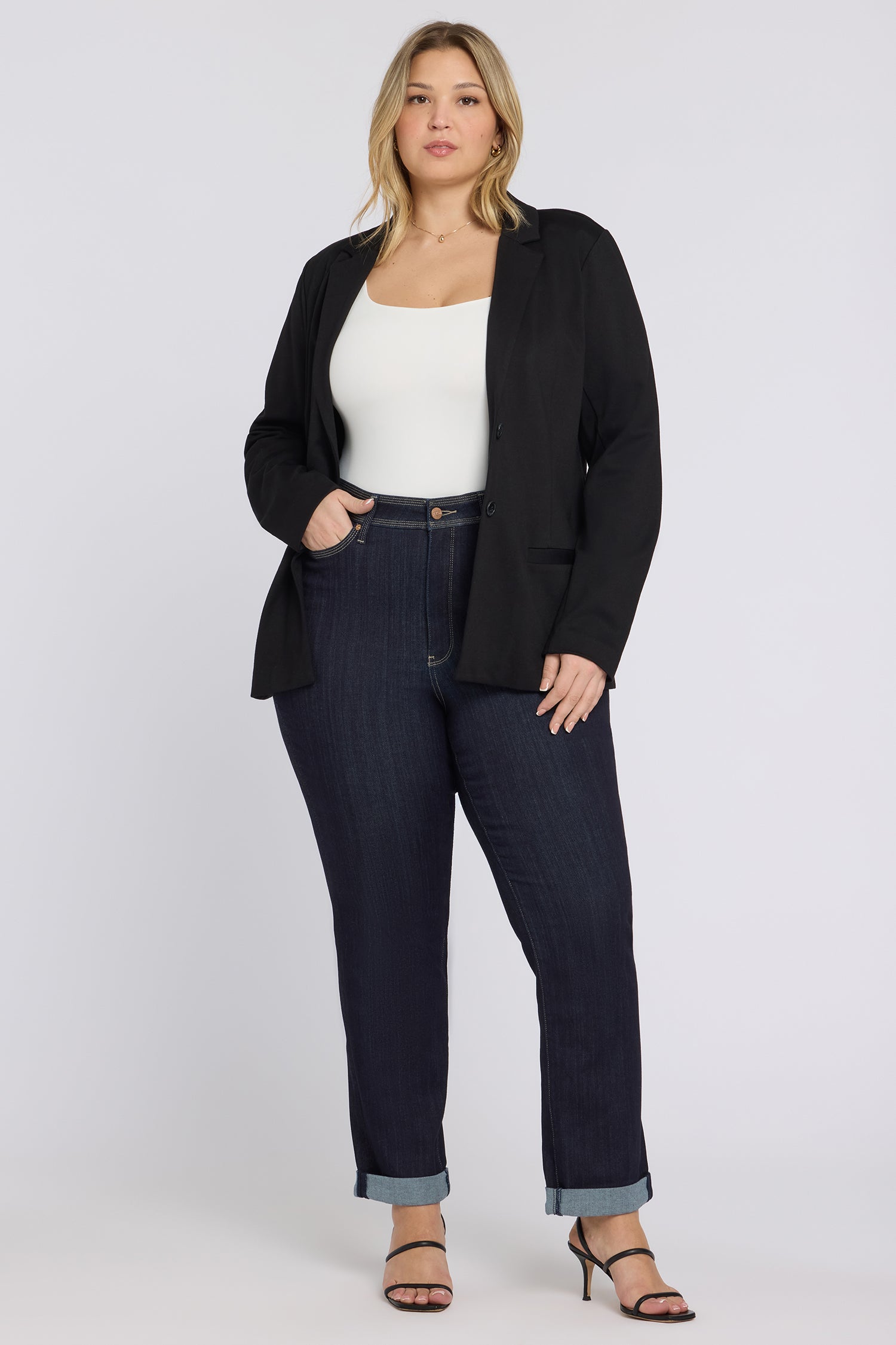 NYDJ Marilyn Straight Jeans In Plus Size In Sure Stretch® Denim With High Rise And Triple Stitching - Morning Tides