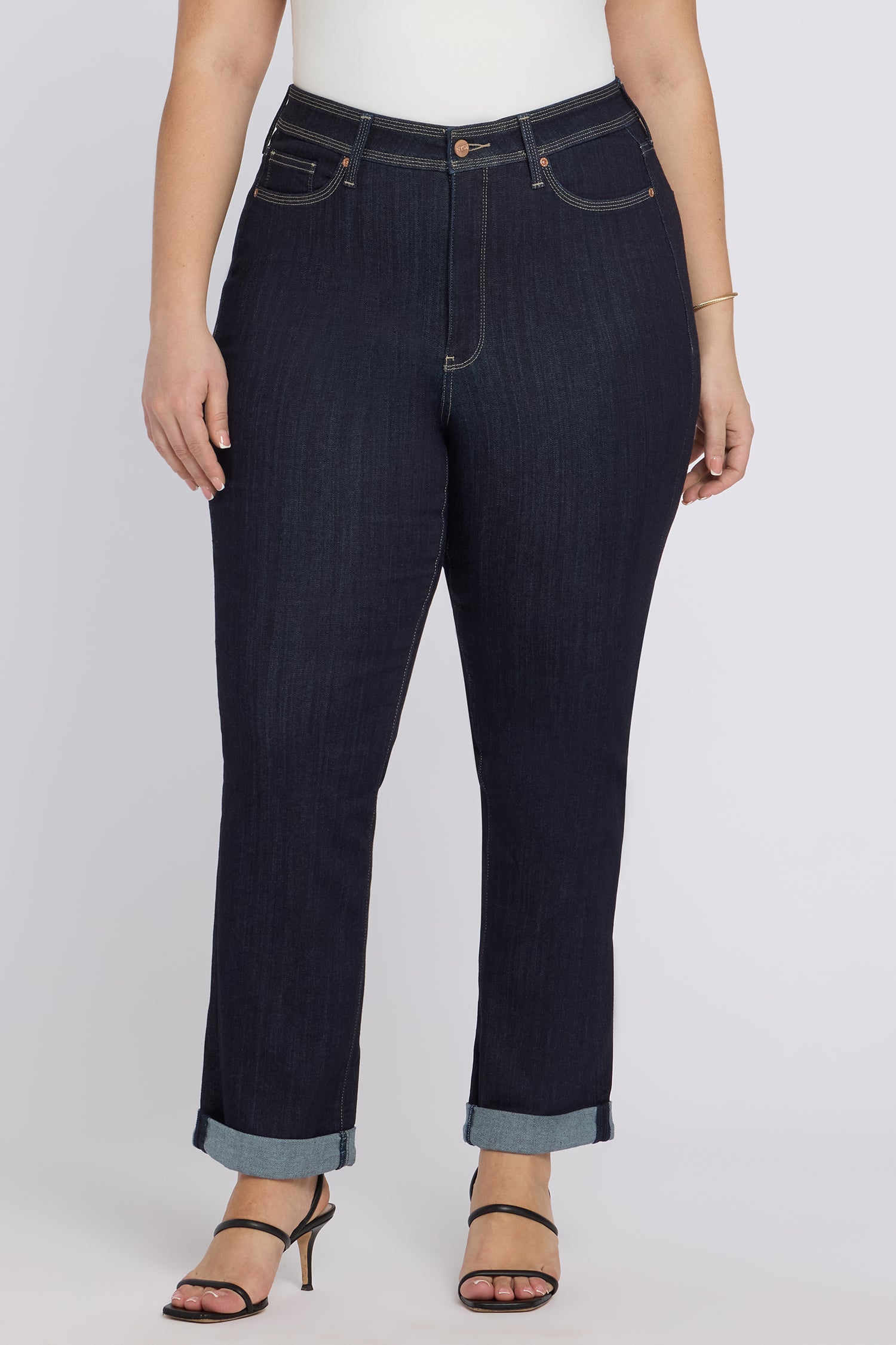 NYDJ Marilyn Straight Jeans In Plus Size In Sure Stretch® Denim With High Rise And Triple Stitching - Morning Tides