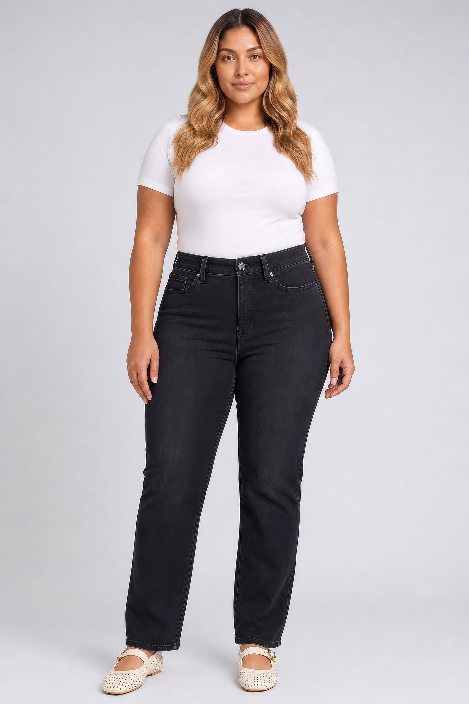 NYDJ Marilyn Straight Jeans In Plus Size In Sure Stretch® Denim - Helleborus