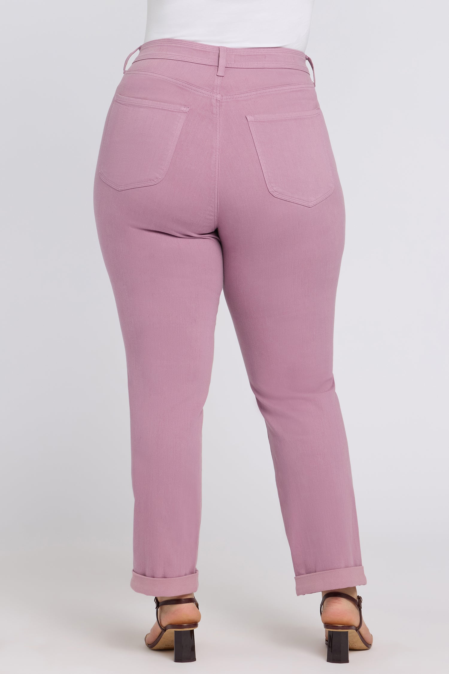NYDJ Marilyn Straight Jeans In Plus Size In Sure Stretch® Denim With High Rise And Triple Stitching - Dusky Daisy