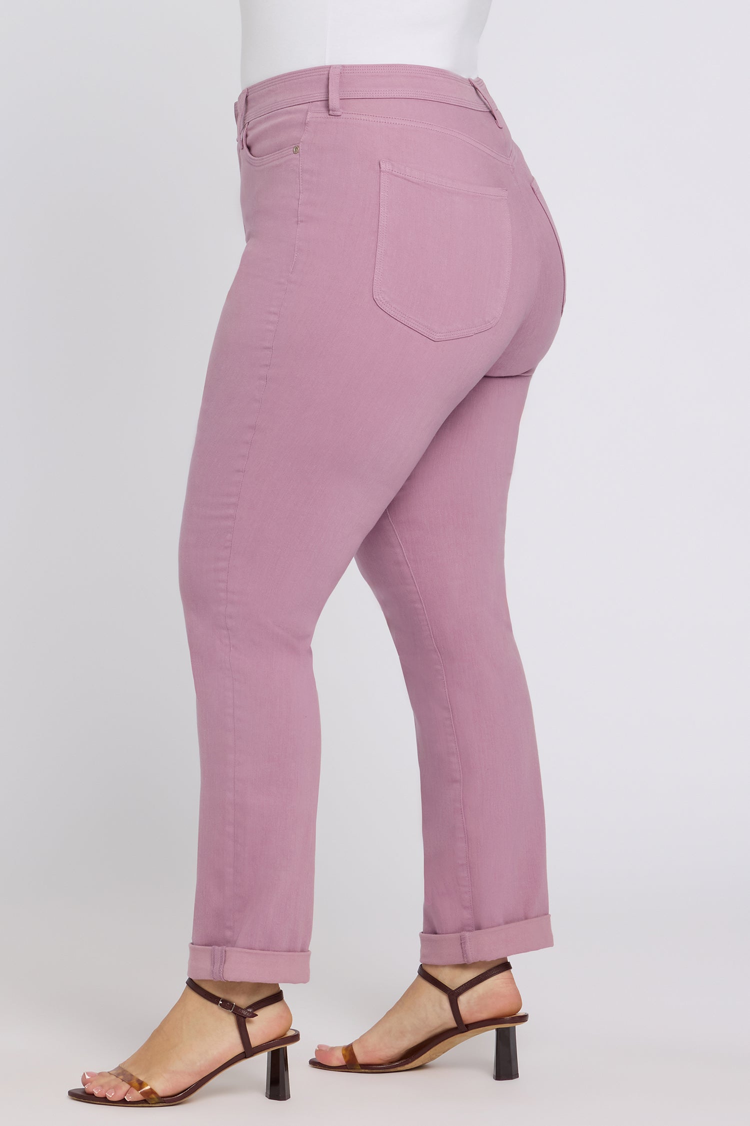 NYDJ Marilyn Straight Jeans In Plus Size In Sure Stretch® Denim With High Rise And Triple Stitching - Dusky Daisy