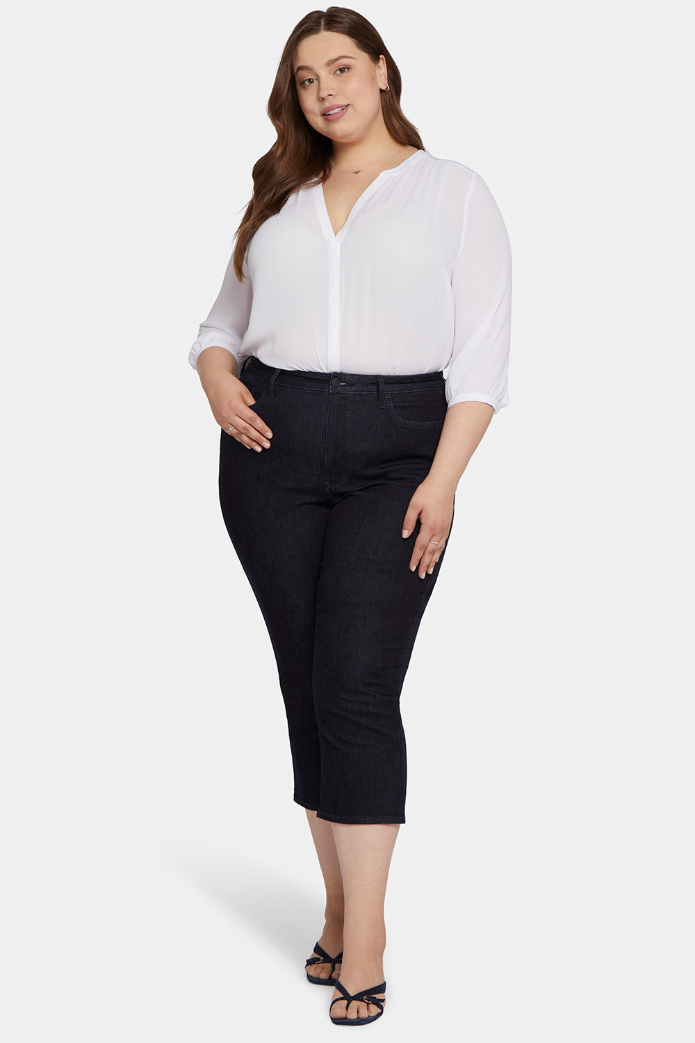 NYDJ Joni Relaxed Capri Jeans In Plus Size In Cool Embrace® Denim With High Rise - Illusion