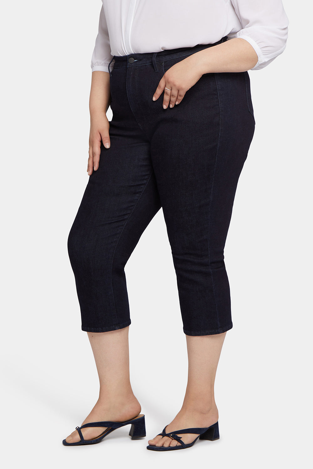 NYDJ Joni Relaxed Capri Jeans In Plus Size In Cool Embrace® Denim With High Rise - Illusion