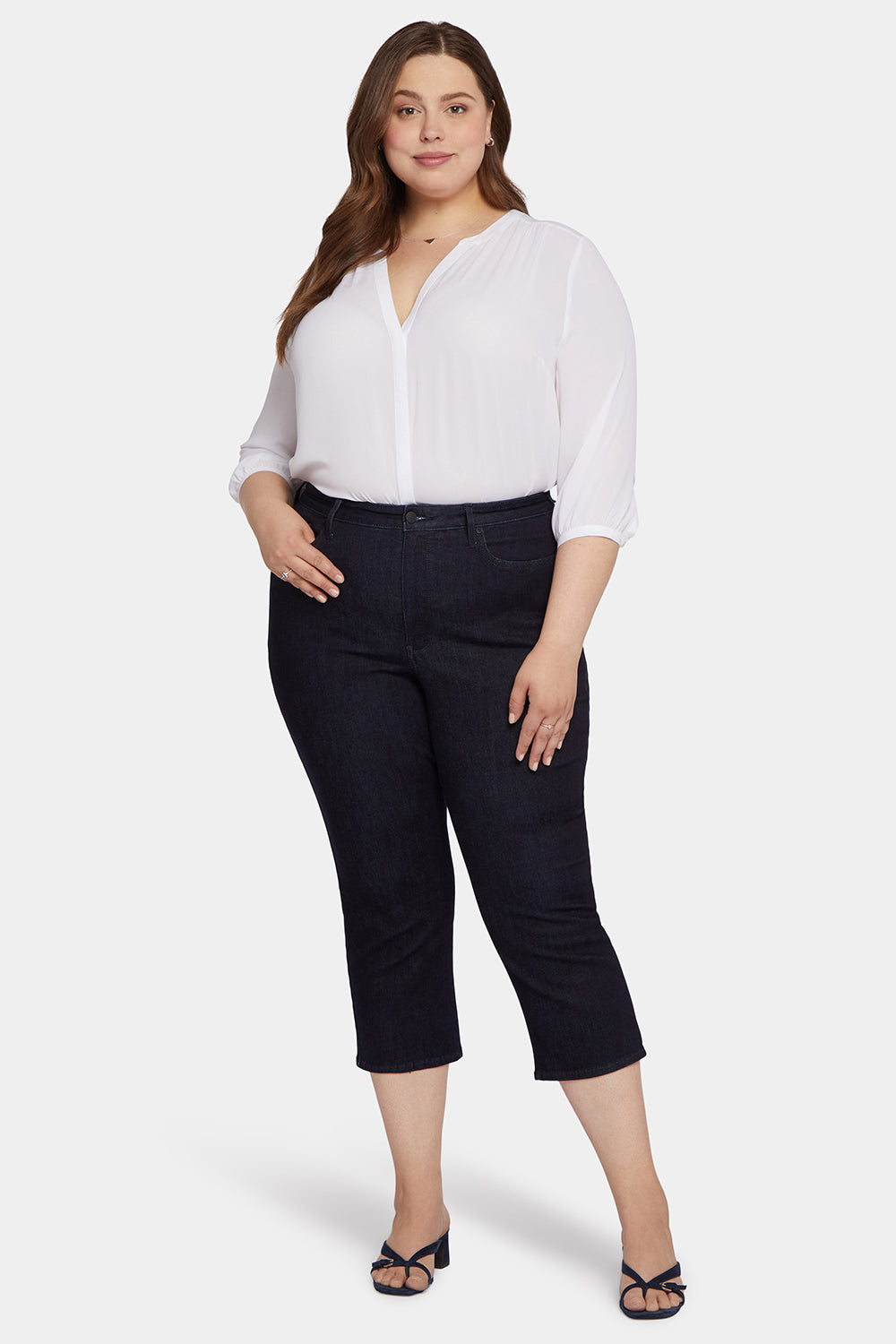 NYDJ Joni Relaxed Capri Jeans In Plus Size In Cool Embrace® Denim With High Rise - Illusion
