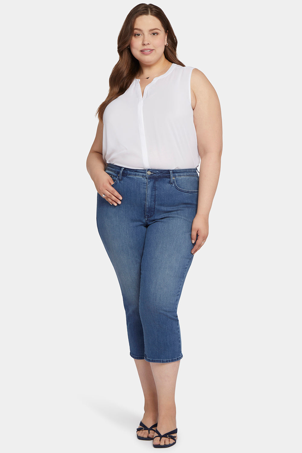 NYDJ Joni Relaxed Capri Jeans In Plus Size In Cool Embrace® Denim With High Rise - Splendid