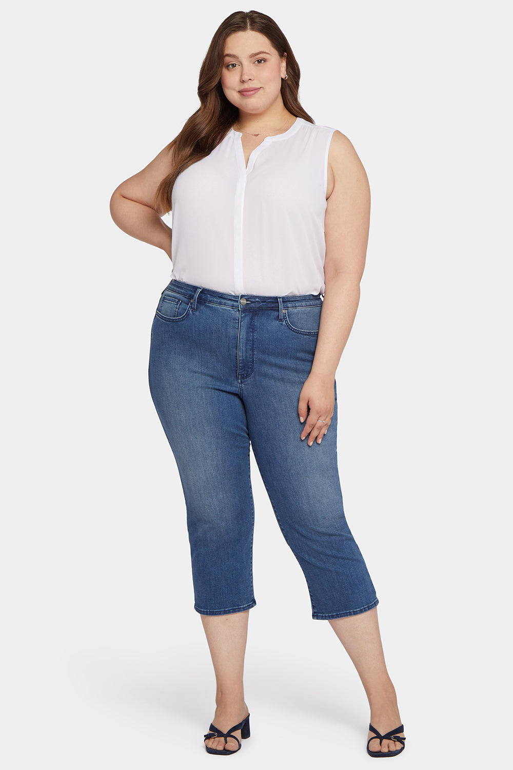 NYDJ Joni Relaxed Capri Jeans In Plus Size In Cool Embrace® Denim With High Rise - Splendid