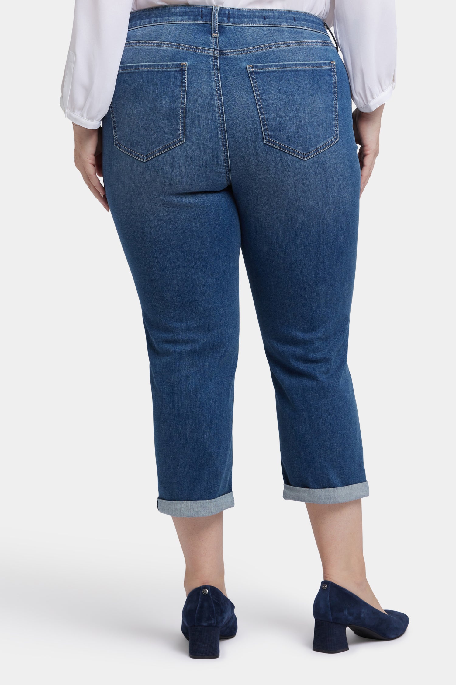 NYDJ Chloe Skinny Capri Jeans In Plus Size In Cool Embrace® Denim With Roll Cuffs - Costa Brava