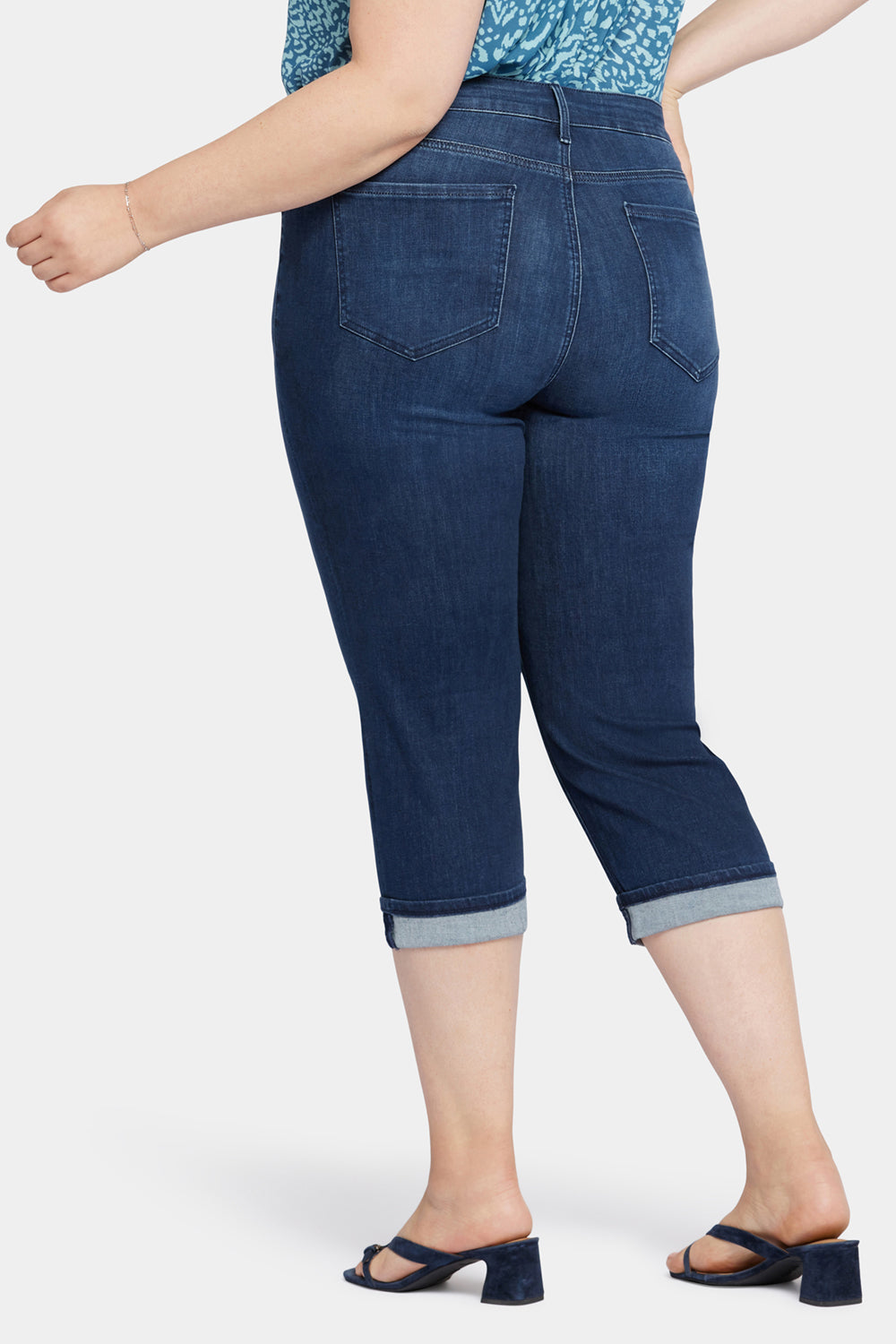NYDJ Marilyn Straight Crop Jeans In Plus Size In Cool Embrace® Denim With Cuffs - Inspire