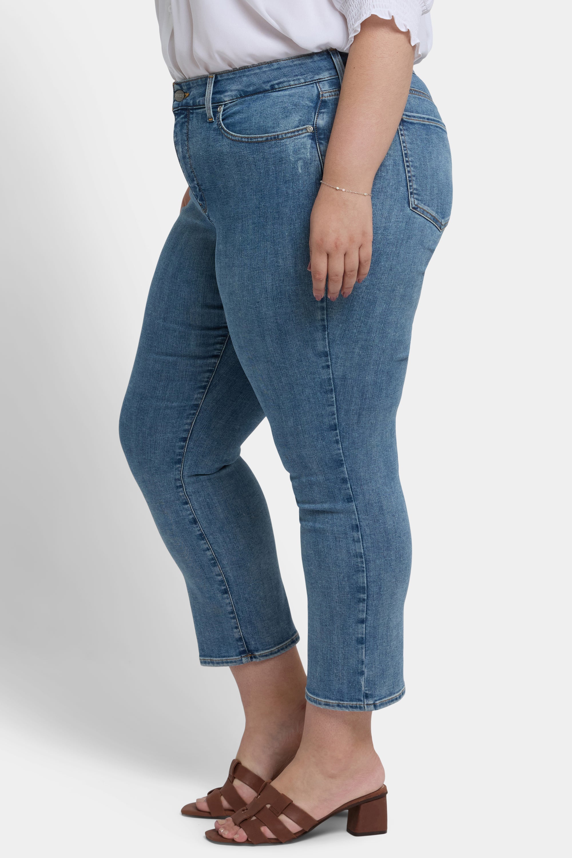 NYDJ Marilyn Straight Ankle Jeans In Plus Size In Cool Embrace® Denim - Minorca Isle