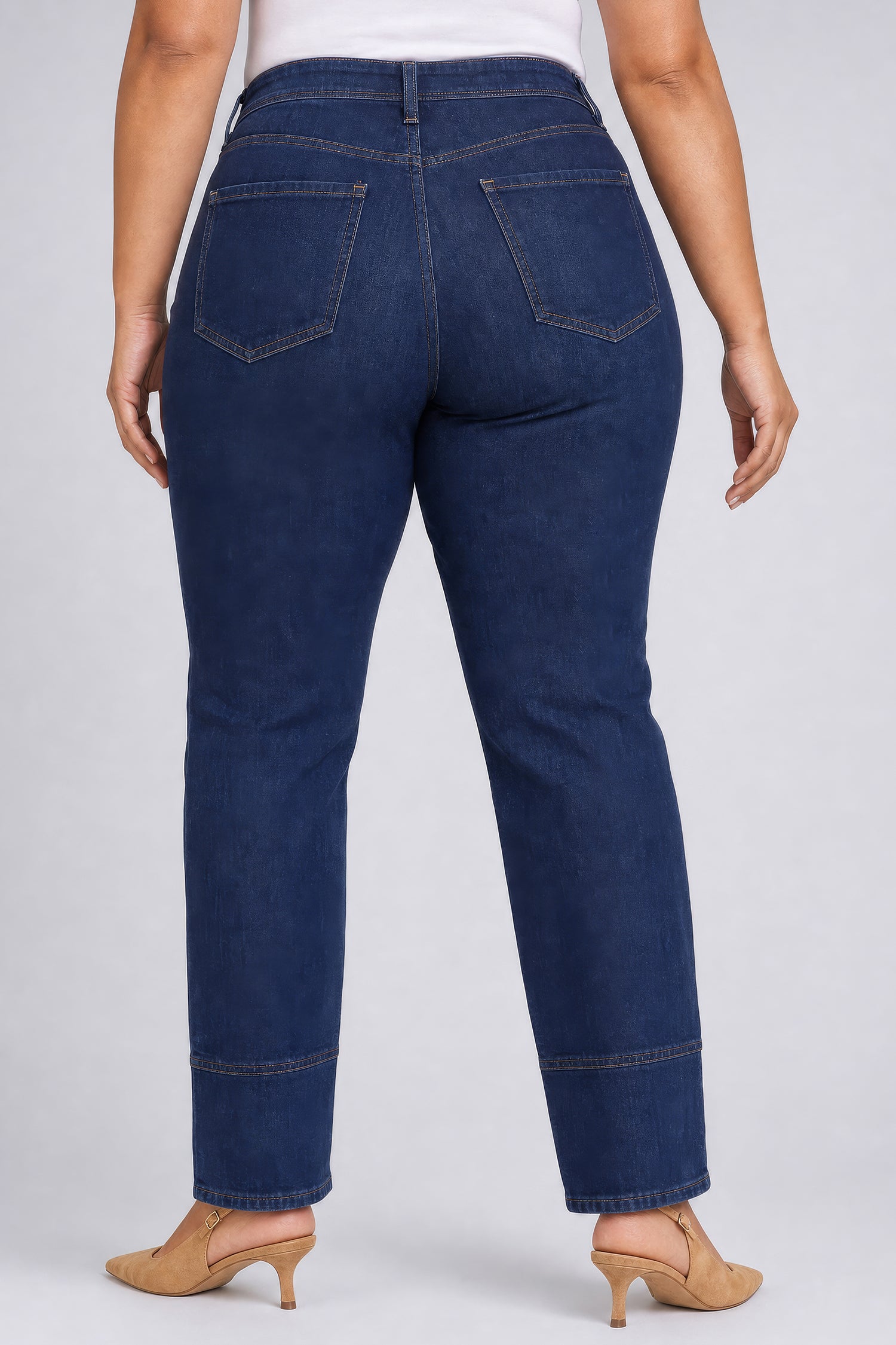 NYDJ Brooke Loose Straight Jeans In Plus Size With Paneled Seam Detail - Skylark
