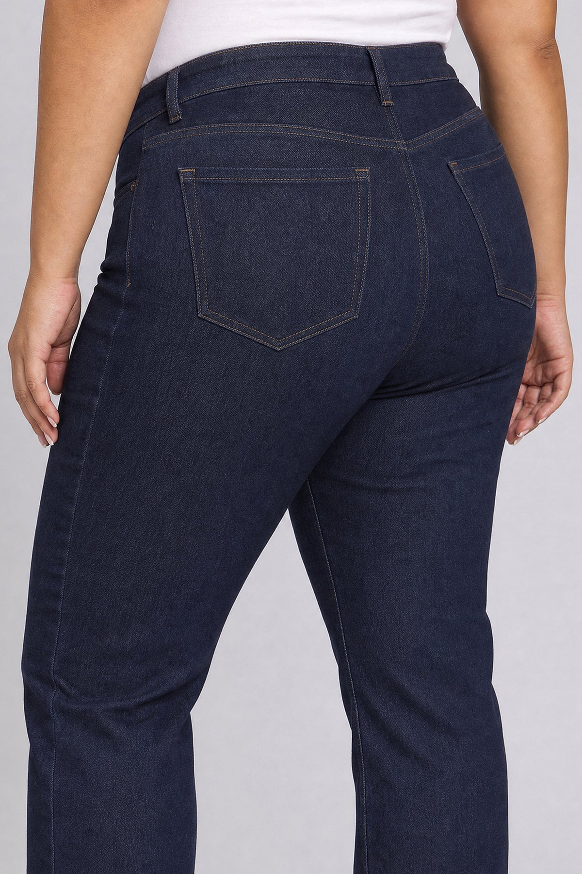 NYDJ Kasey Stovepipe Ankle Jeans In Plus Size With Super High Rise And Plaid Cuffs - Rinse